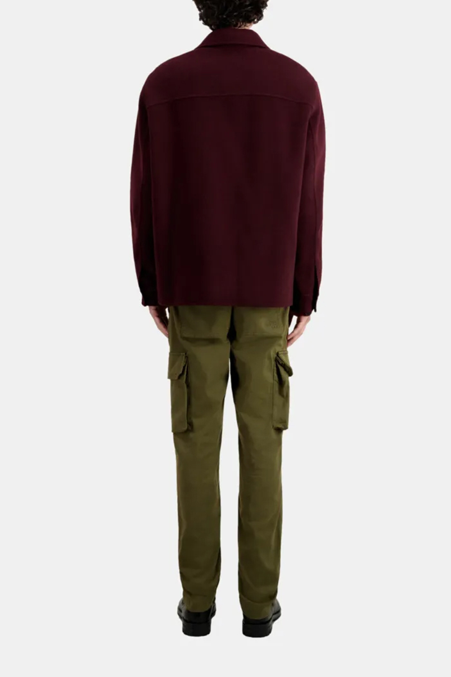 DOUBLE-SIDED WOOL JACKET WITH CHECKED INSIDE BORDEAUX/NAVY 3