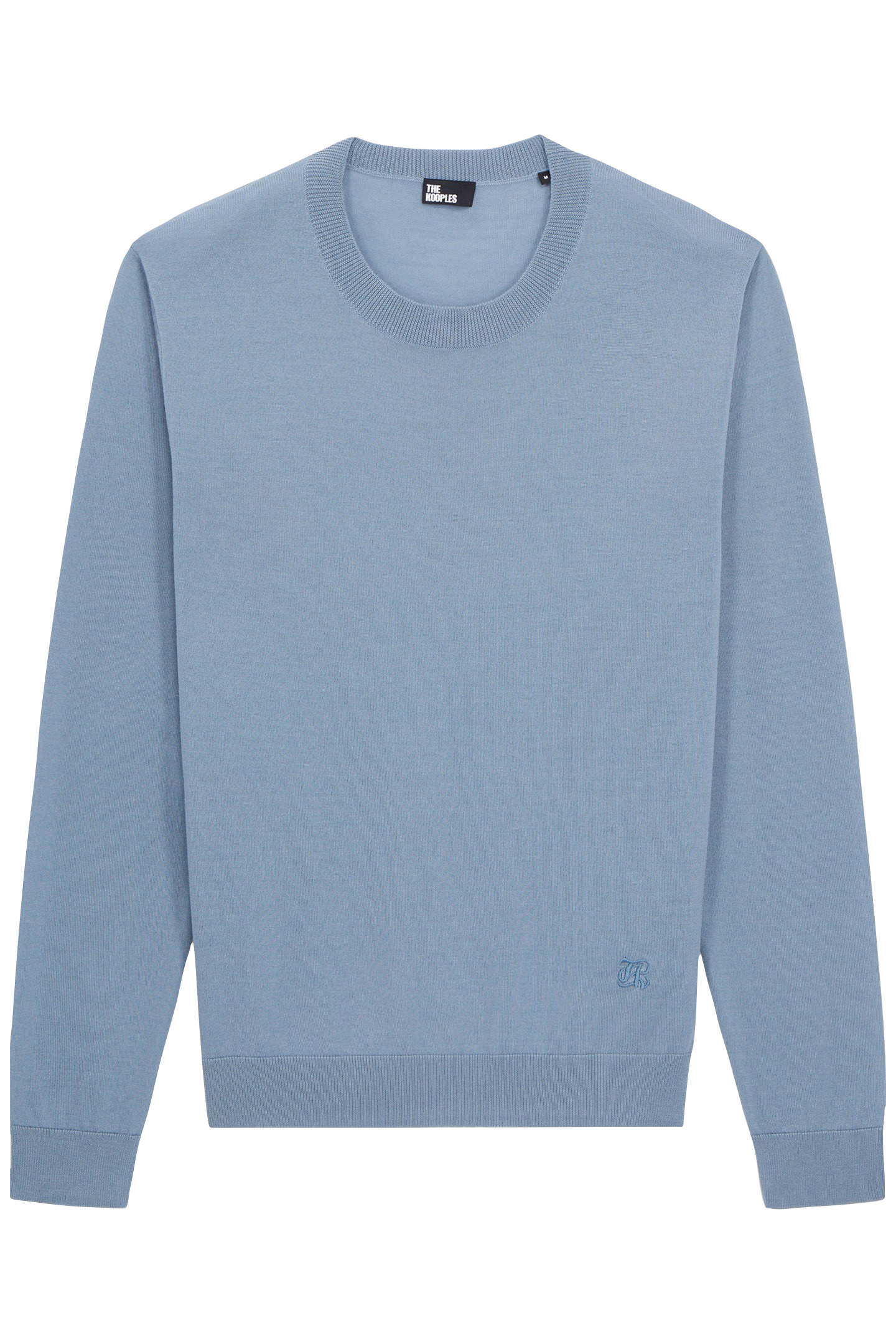 PULLOVER WITH LEATHER INLAYS BLUE GREY 3