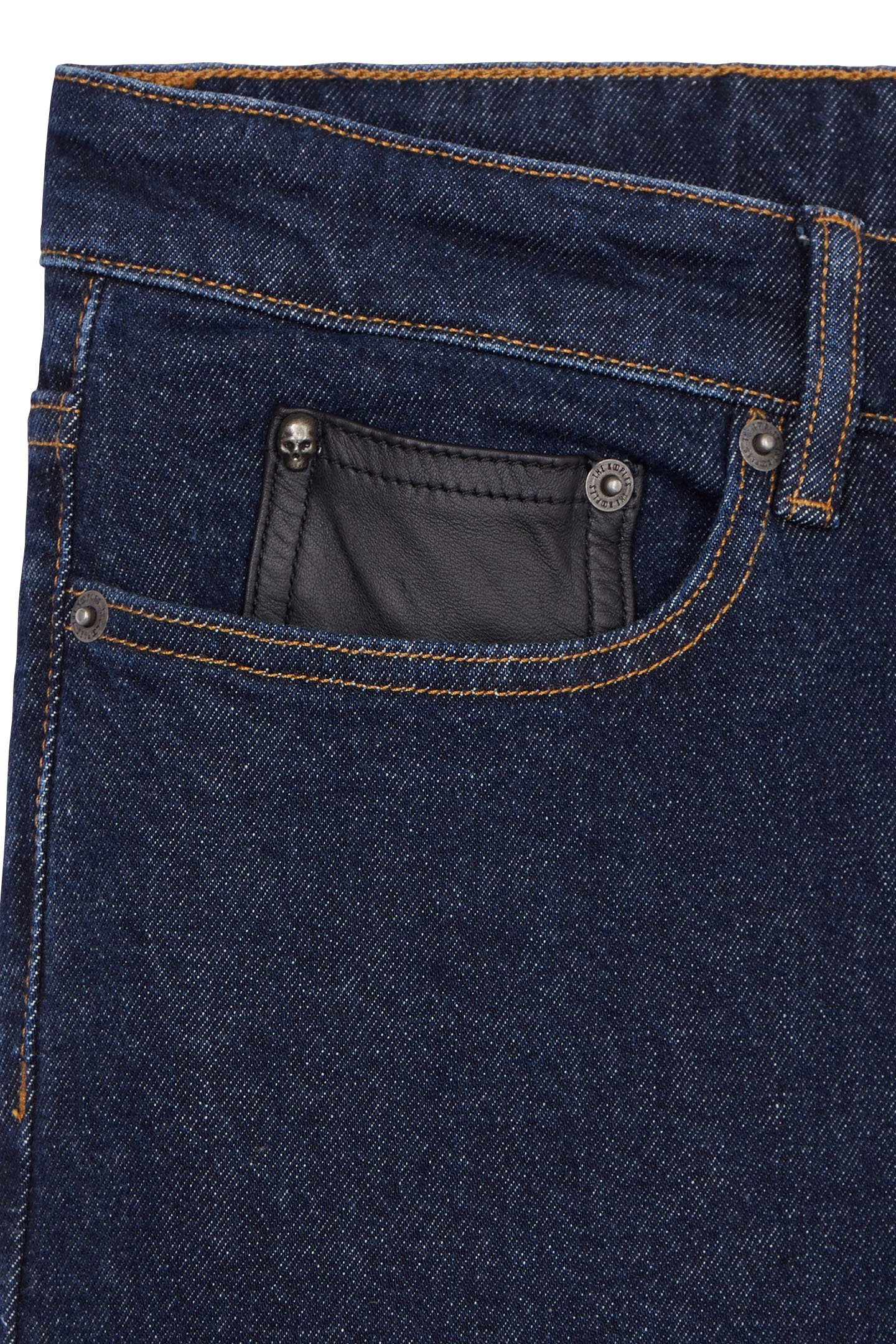 RAW MEN'S JEANS WITH TICKET POCKET IN LEATHER BLUE BRUT 3