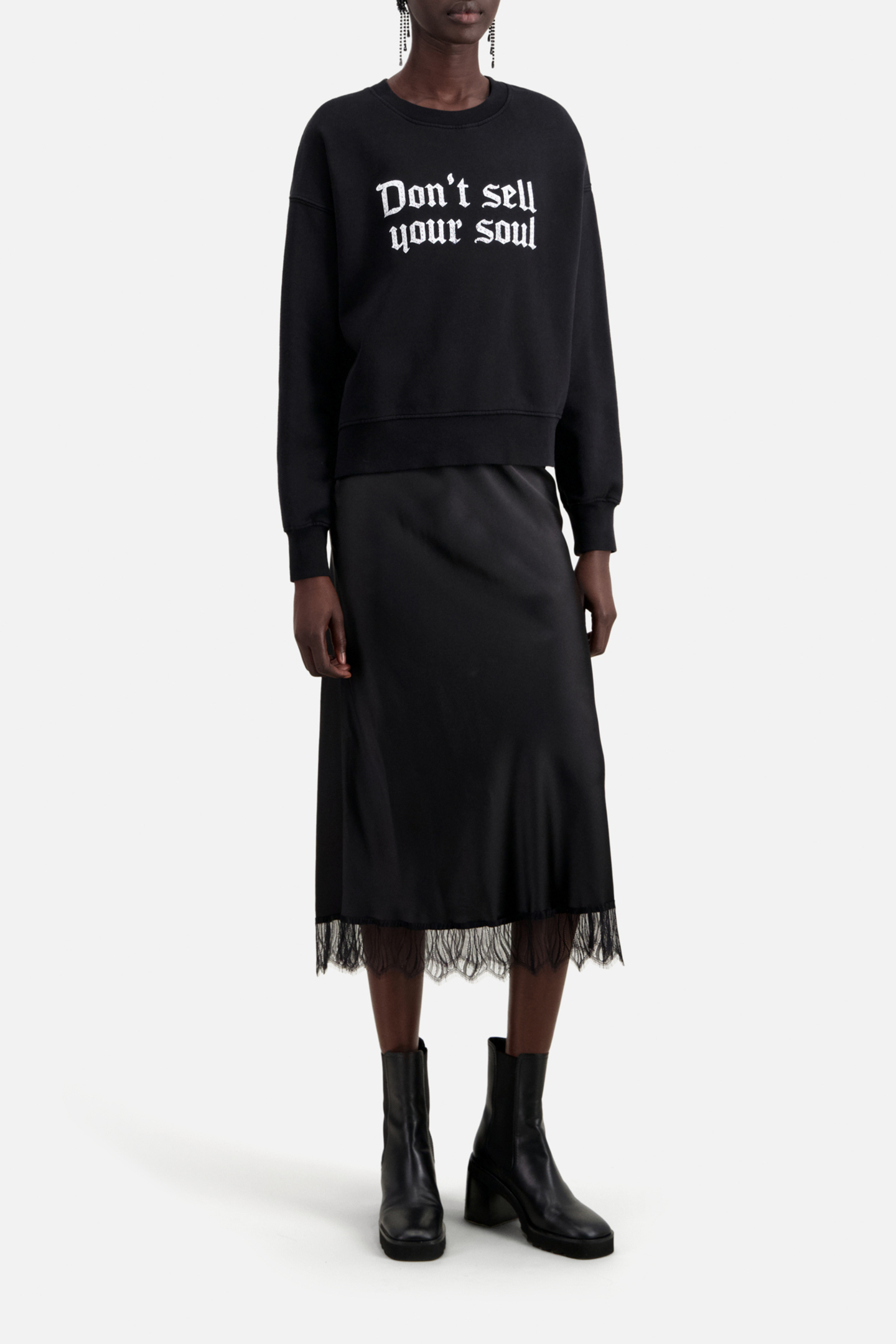 SWEAT AVEC PRINT DEVANT DON T SELL YOUR SOUL BLACK 5