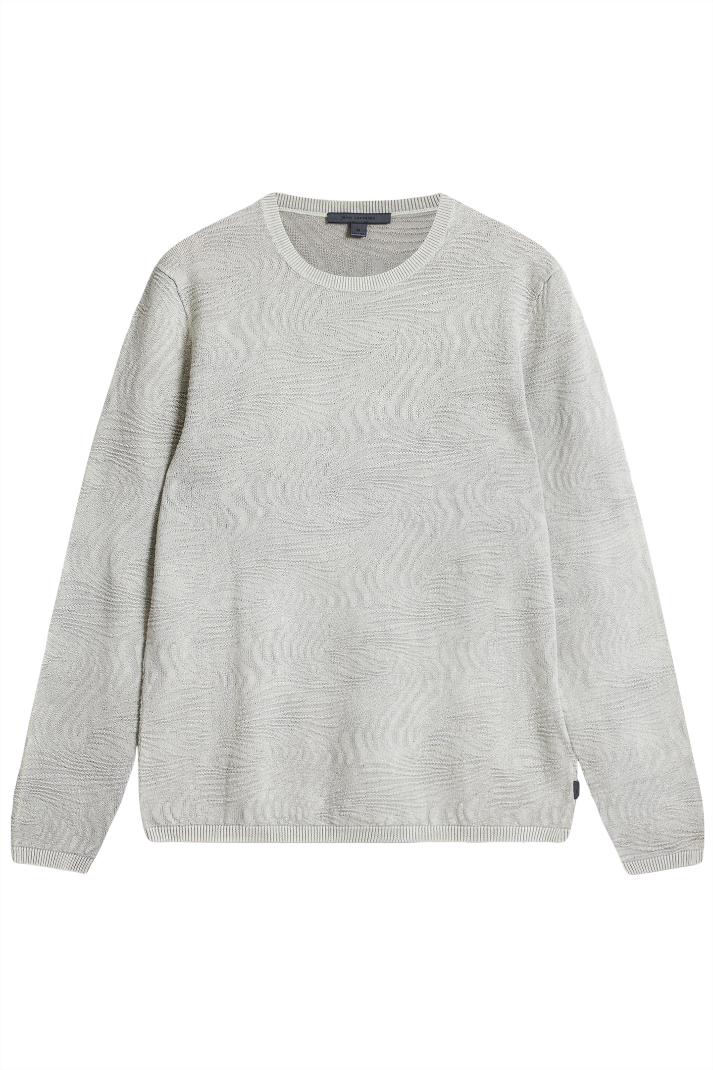 MERCER LS CREW WITH WAVE TEXTURE SILVER HTR 2