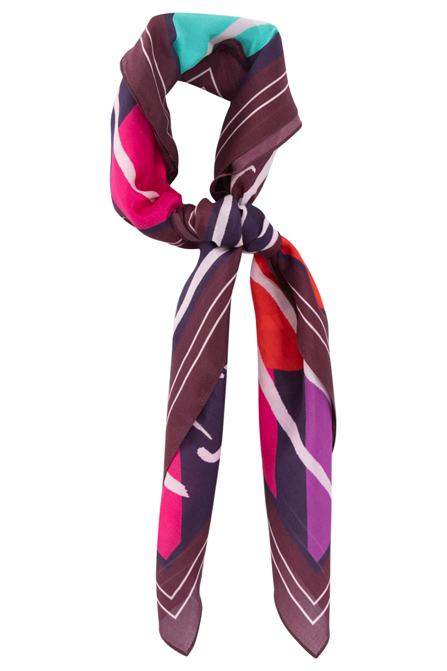 ABRAMS - AMETHYST SILK SQUARE SCARF WITH ABSTRACT PRINT AND  1