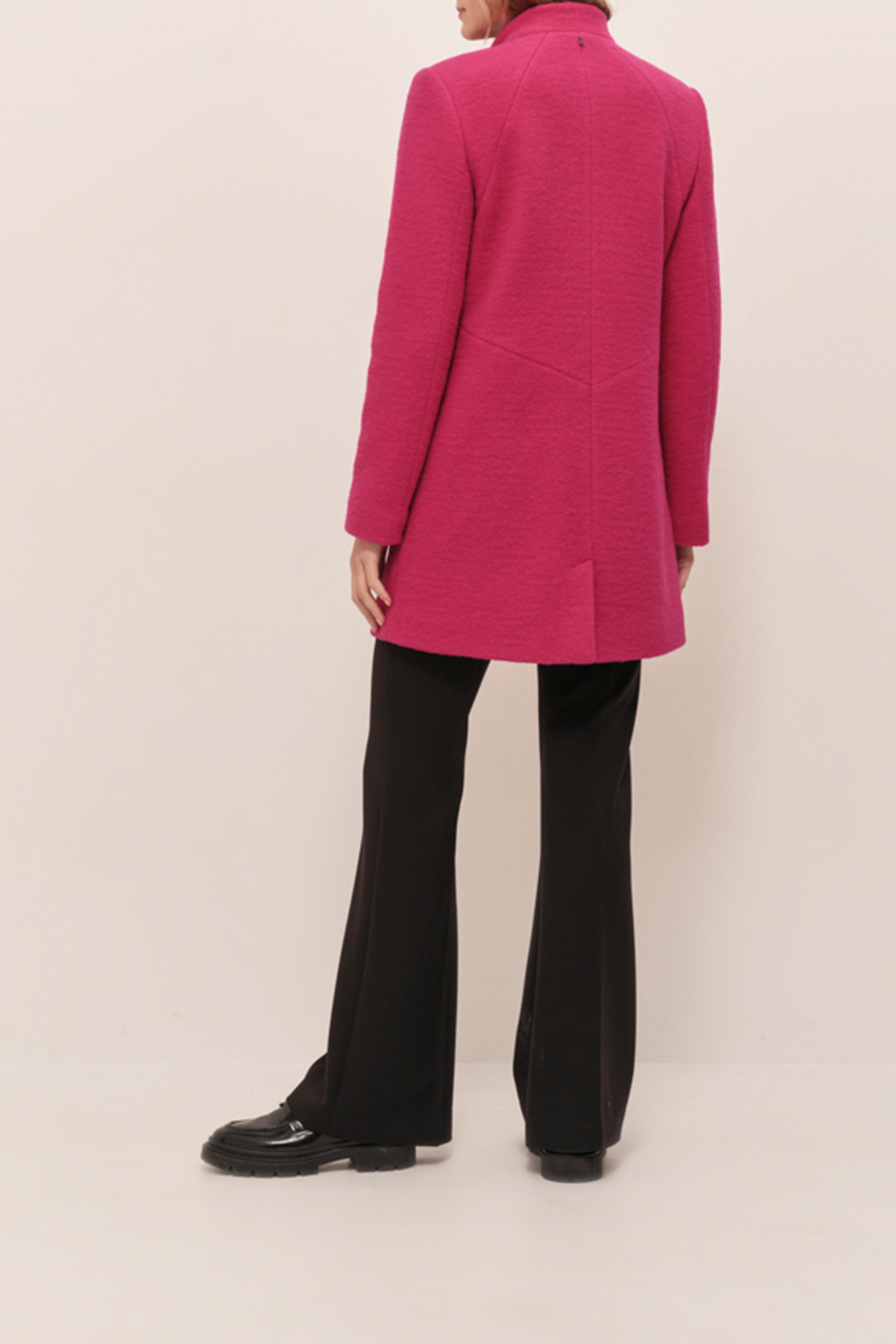 DOFFEN - FUCHSIA STRAIGHT COAT IN BOILED WOOL 3