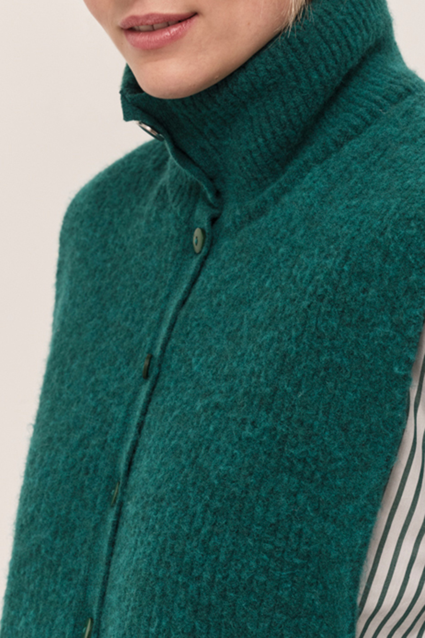 ANGIE - EVERGREEN KNIT TRUCKER COLLAR 5