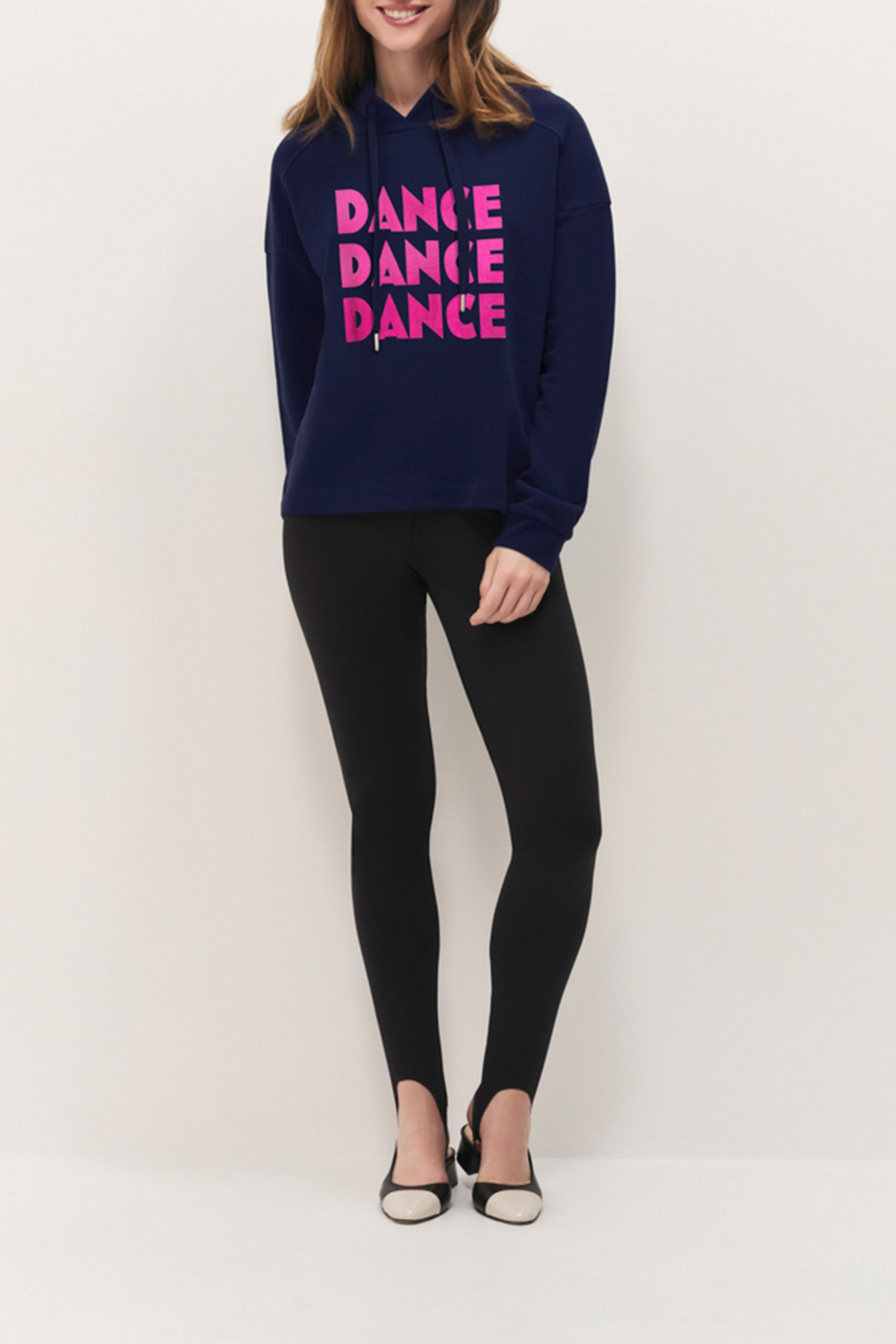 MAORI - NAVY BLUE HOODIE WITH FLOCKED VELVET DANCER PRINT 3