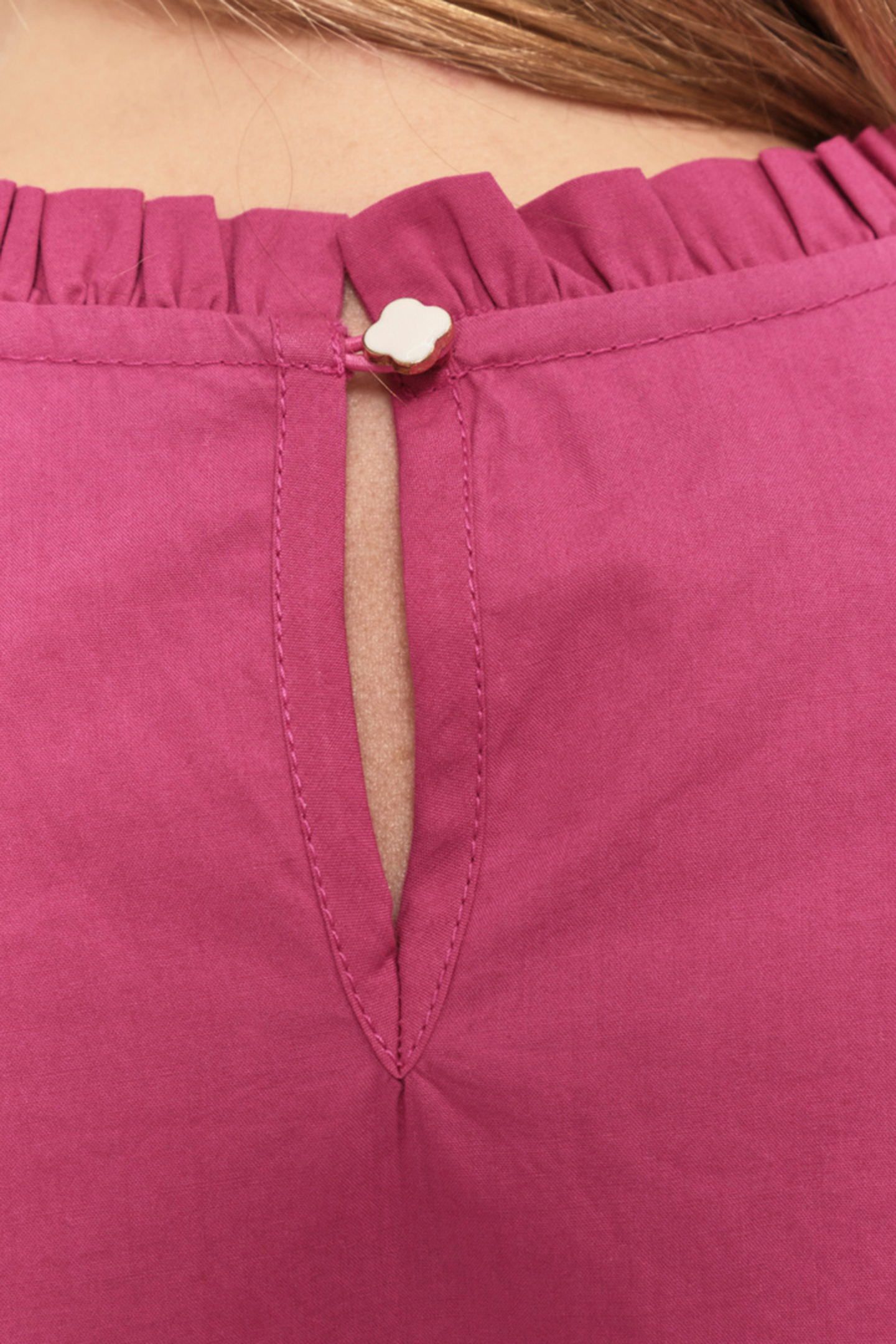 CRISTAL - FUCHSIA BLOUSE WITH RUFFLED COLLAR AND LACE 6