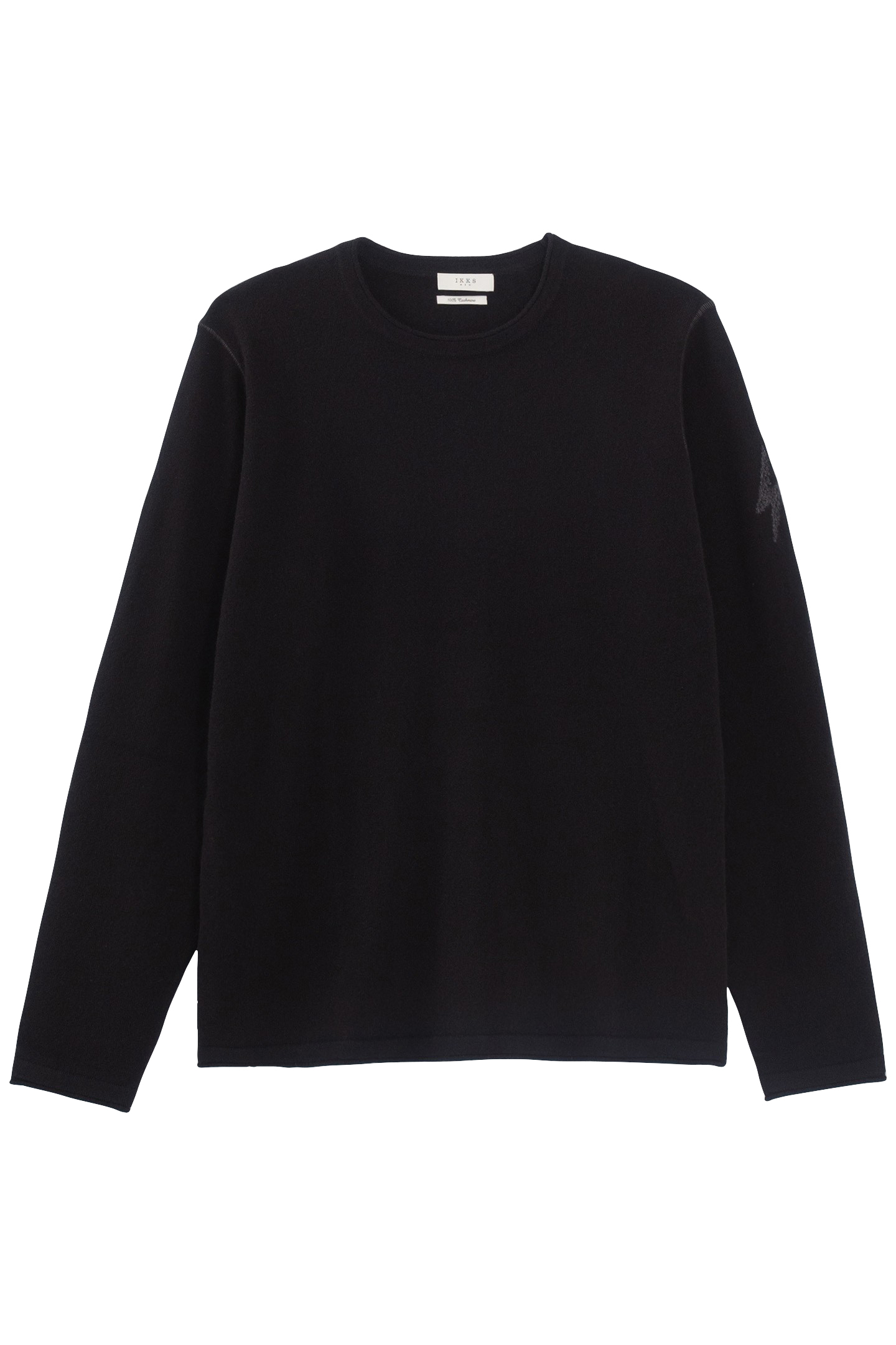 BLACK PURE CASHMERE ROUND COLLAR SWEATER 4