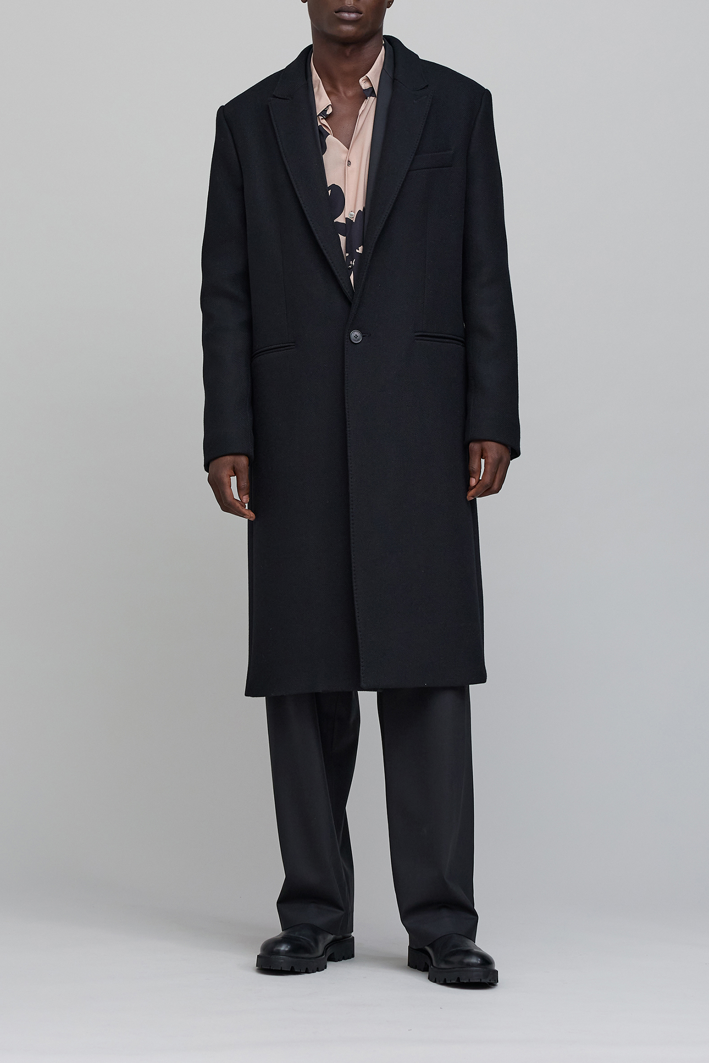 PURE EDITION-LONG BLACK WOOL COAT 2