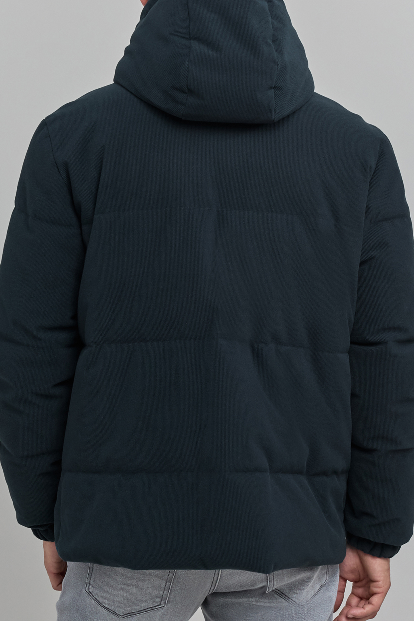 NAVY VELVET RELIEF PADDED JACKET 4