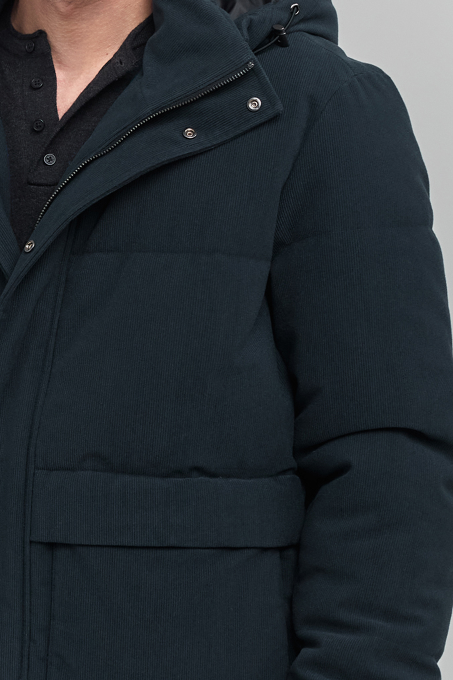 NAVY VELVET RELIEF PADDED JACKET 6