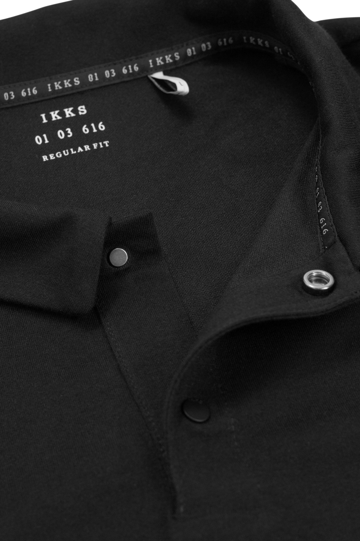 BLACK POLO WITH CLIPS ON COLLAR DRY FAST 9