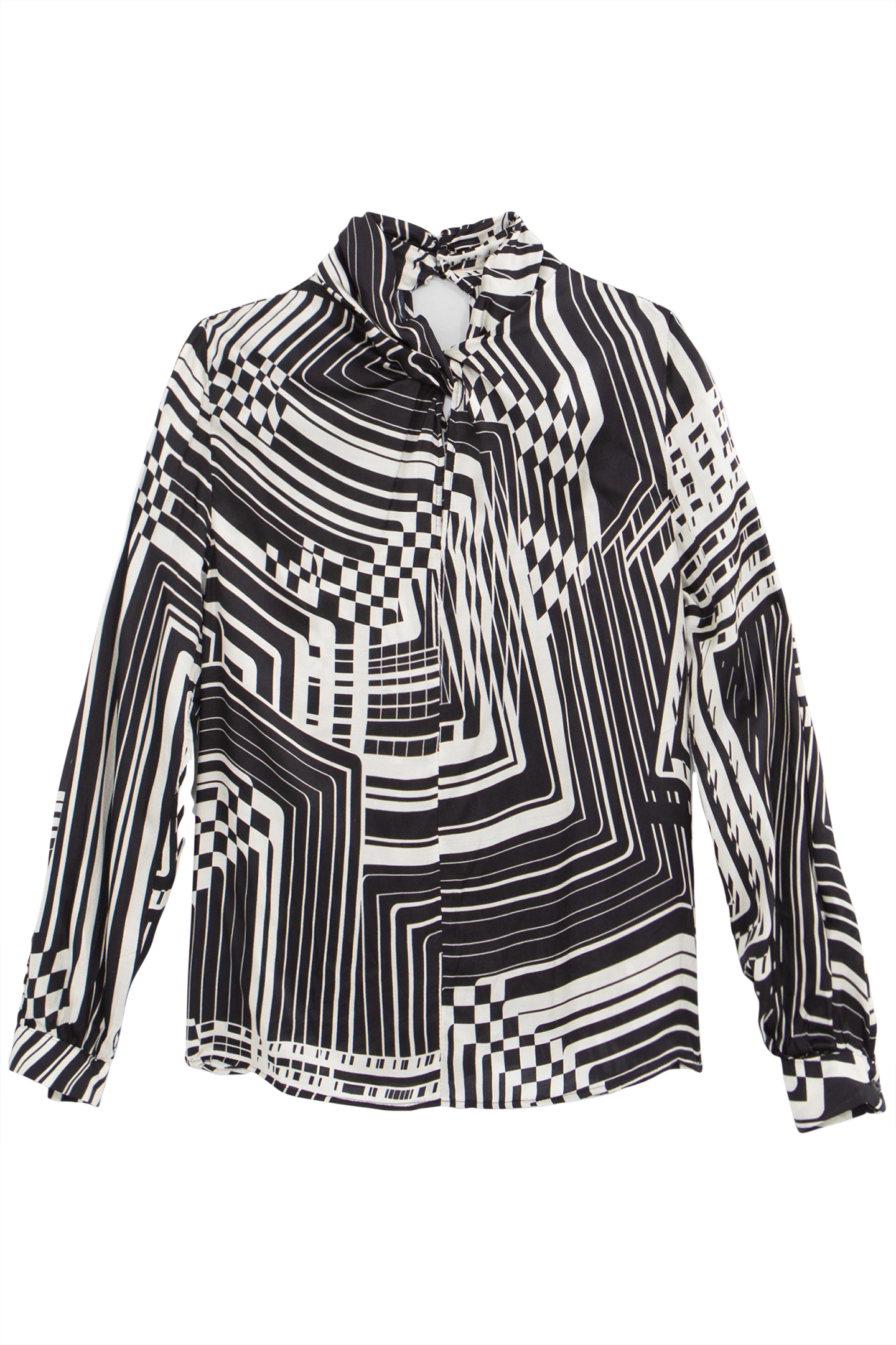 PURE EDITION-BLACK ART DECO PRINTED BLOUSE 4