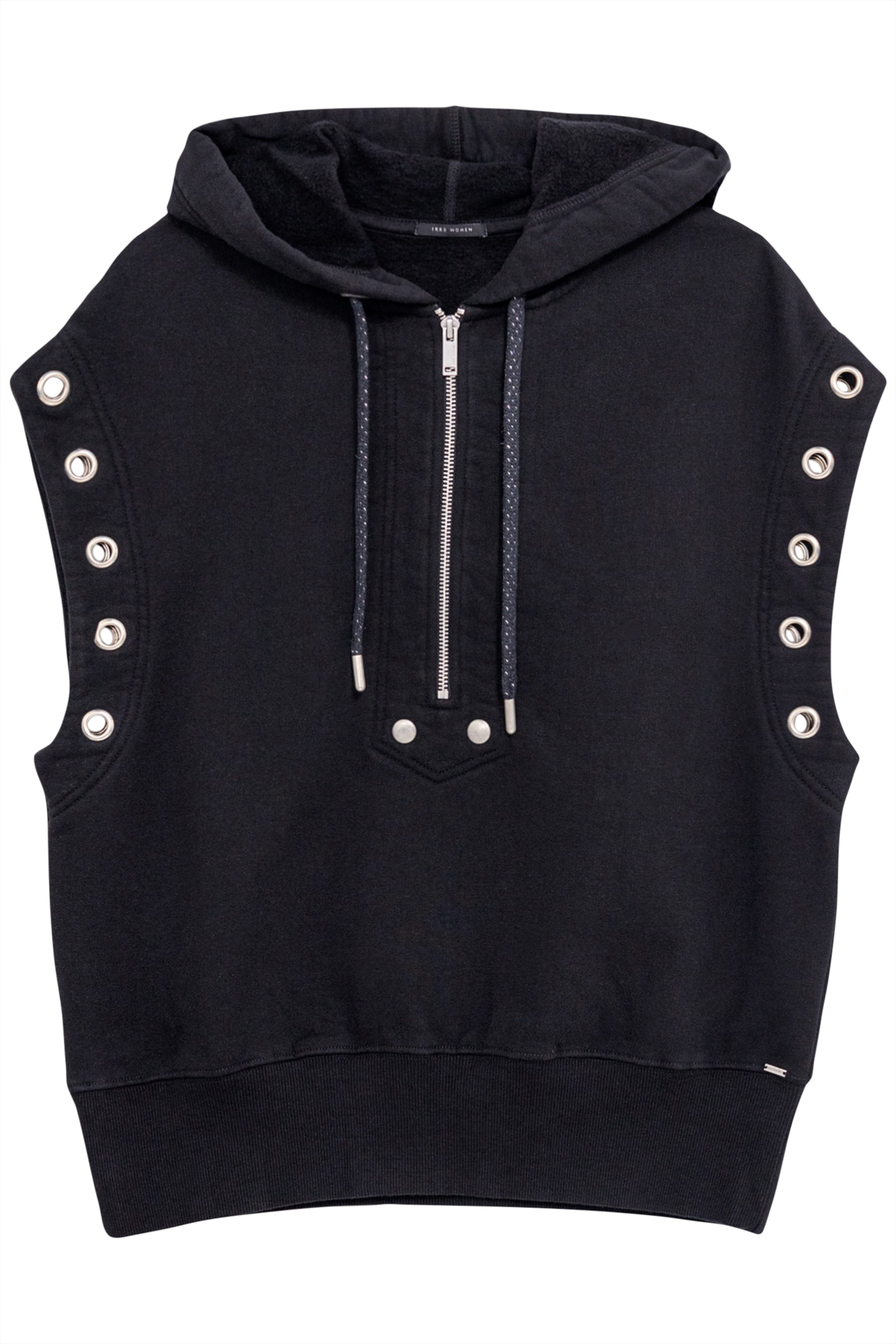 BLACK OVERSIZED COTTON FLEECE SWEATSHIRT 4