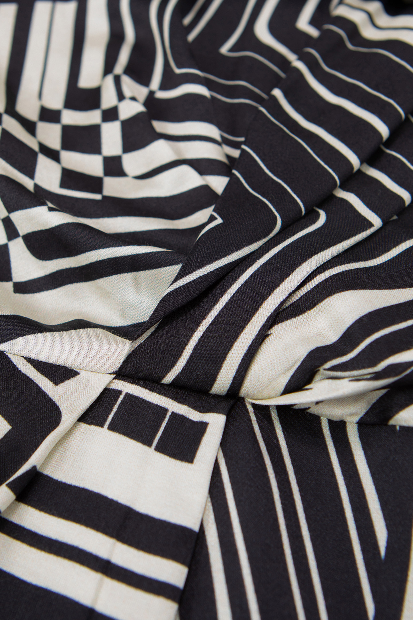 PURE EDITION-ART DECO GRAPHIC DRAPED BLACK DRESS 7