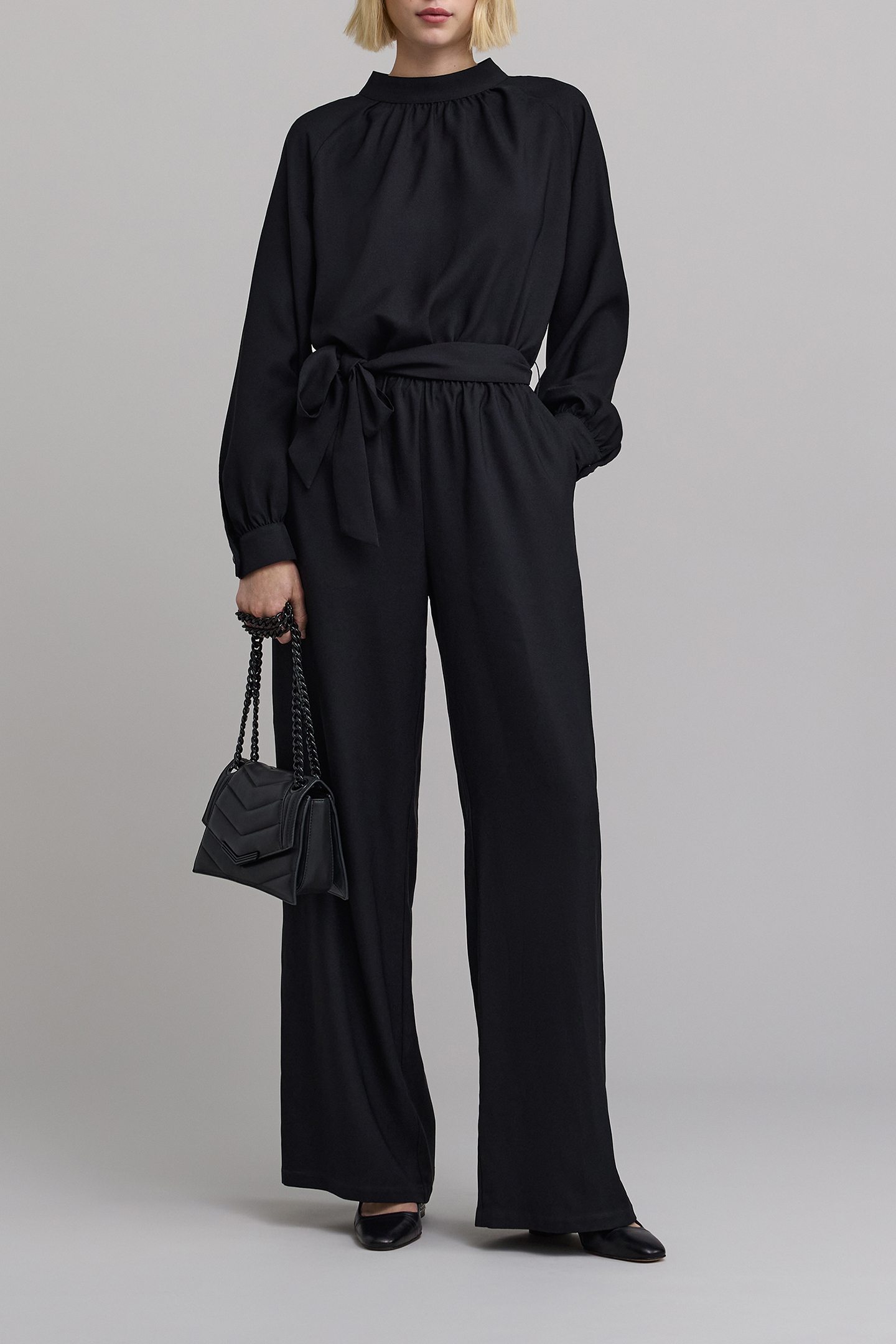 BLACK BUTTON-AND-JEWEL STAR JUMPSUIT 1