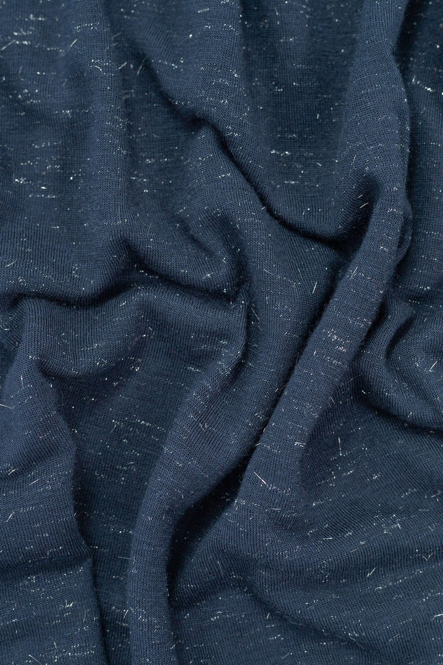 NAVY LUREX KNIT TEE-SHIRT WITH CURB CHAIN DESIGN 8