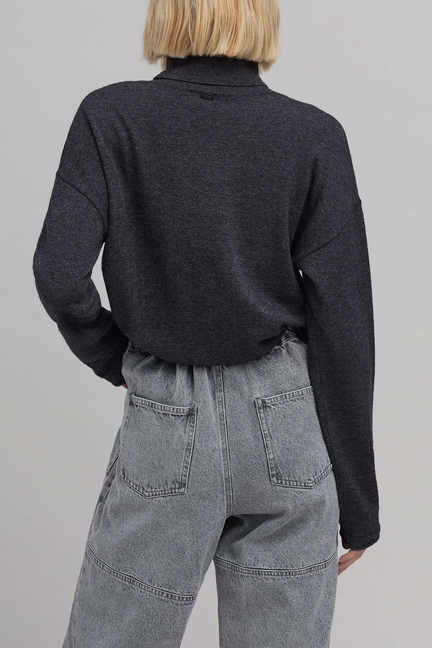 GREY LUREX SKULL KNIT SWEATER 2