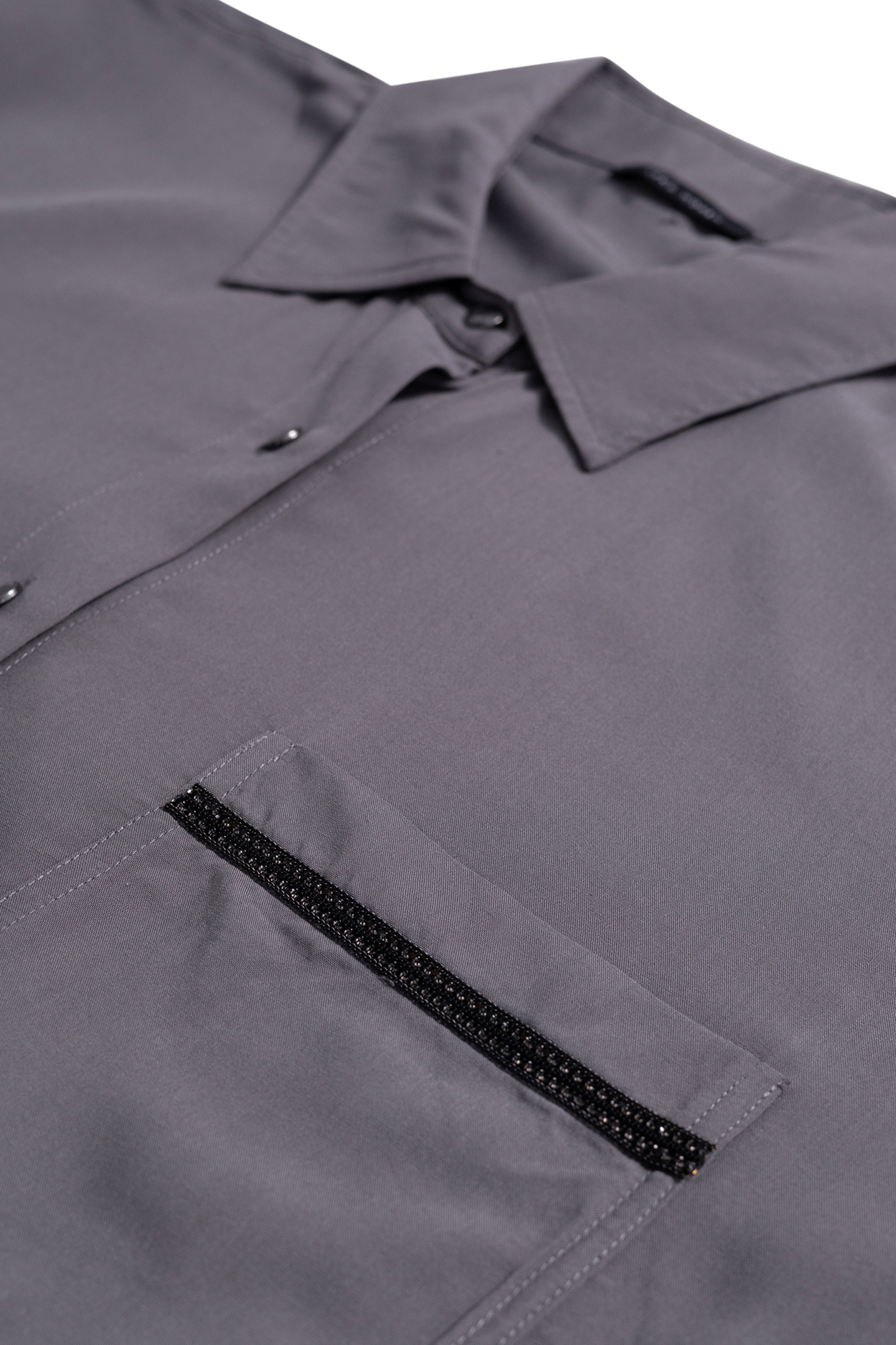 MEDIUM GRAY OVERSIZED SHIRT WITH JEWEL DETAIL 3