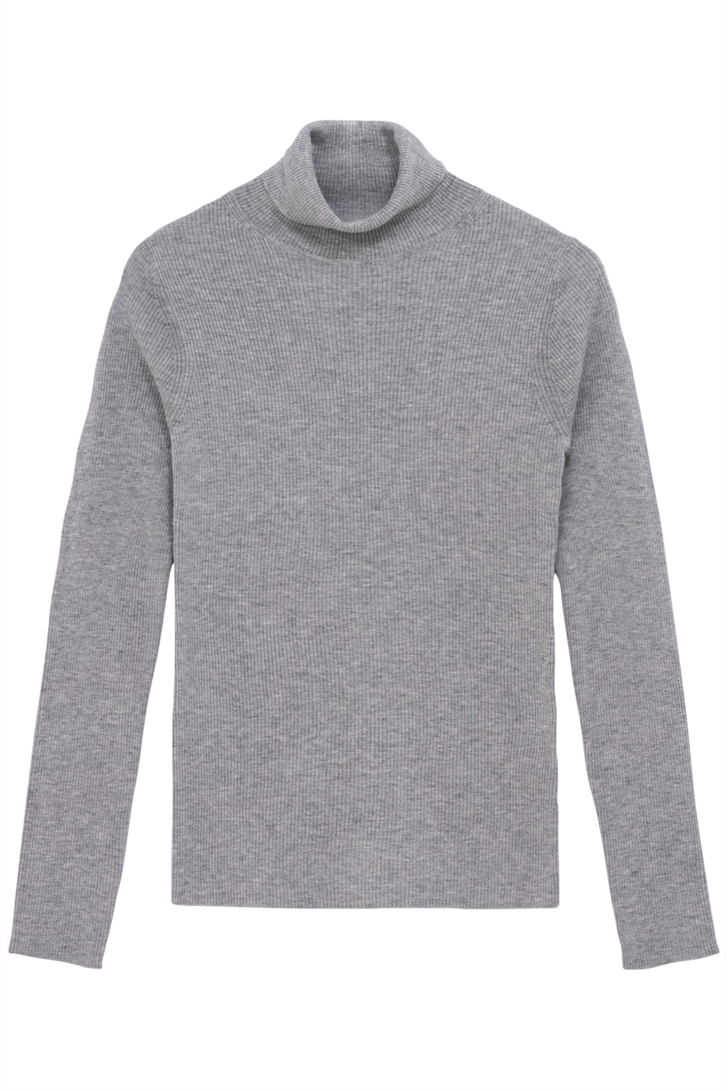 GREY TURTLENECK REVERSE SEAM SWEATER 1