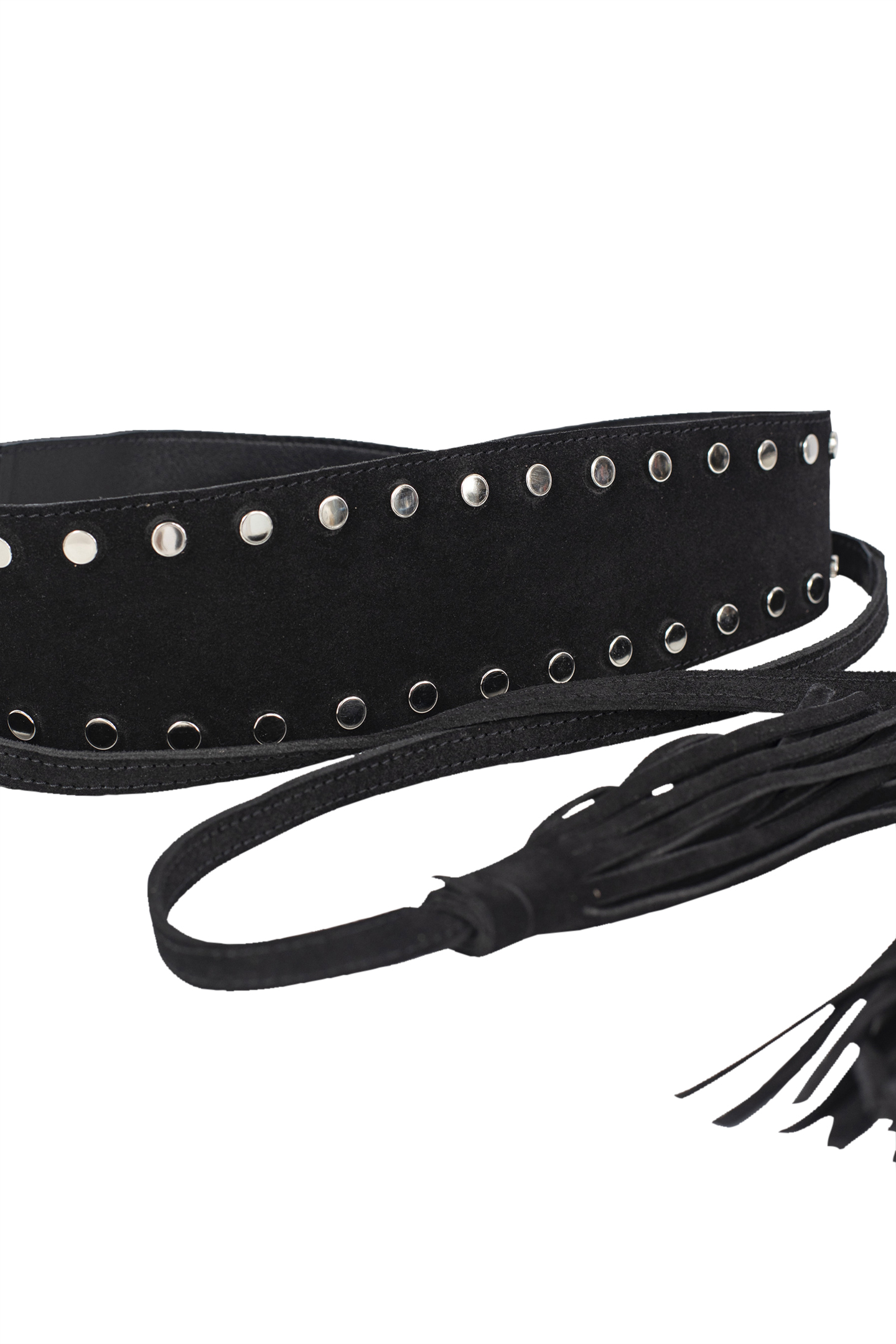 BLACK STUDDED SUEDE WIDE BELT 4