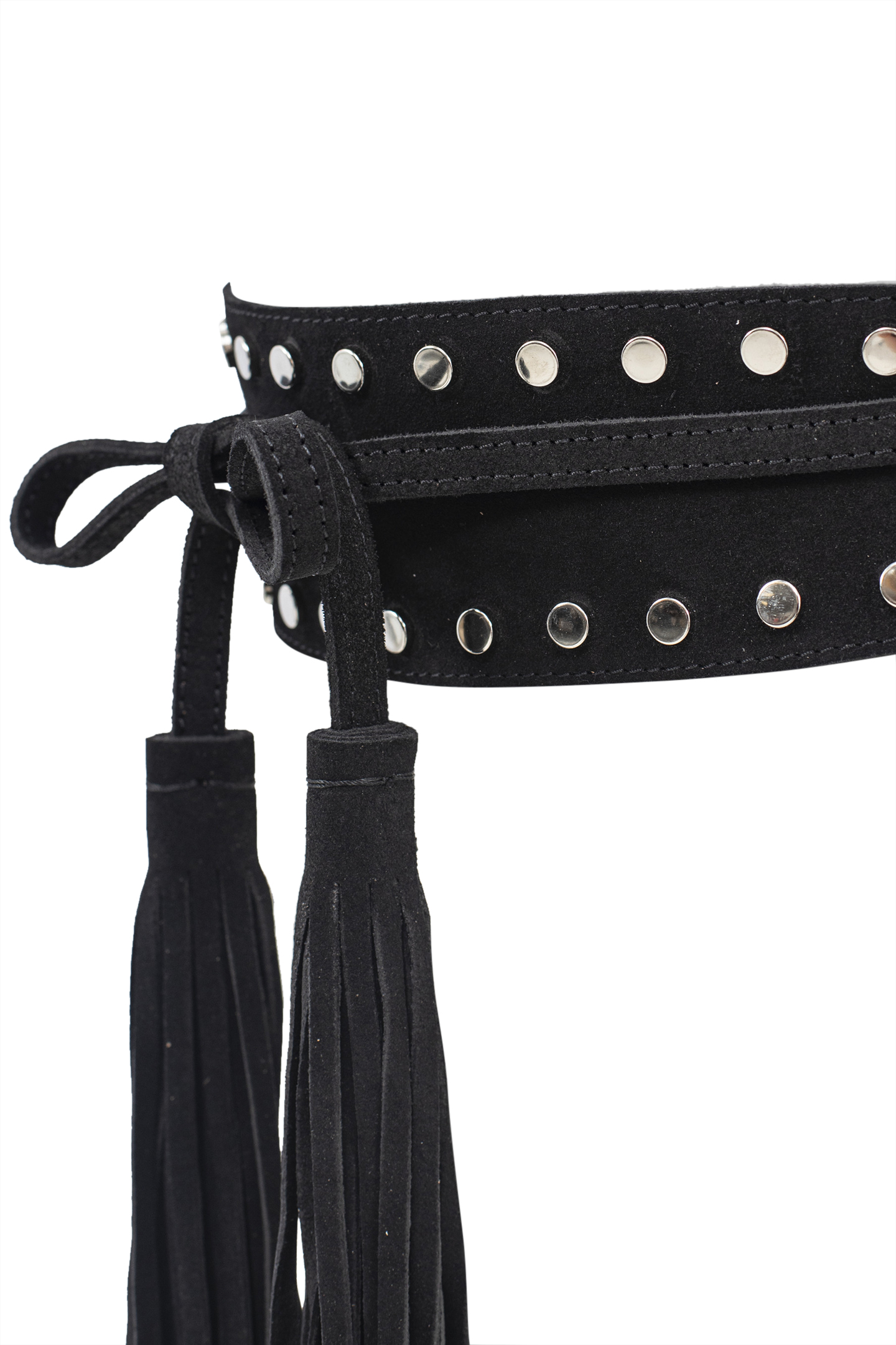 BLACK STUDDED SUEDE WIDE BELT 2