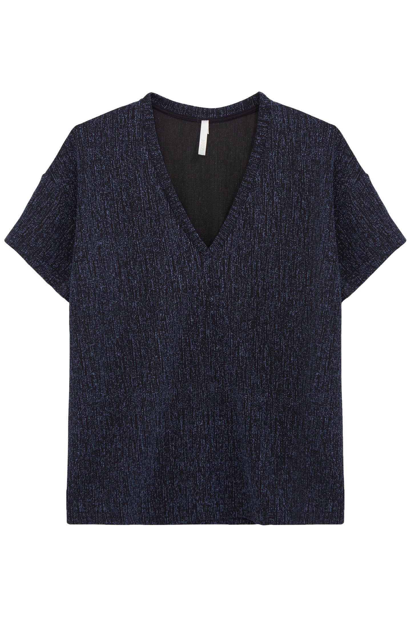 DARK BLUE METALLIC KNIT T-SHIRT 3