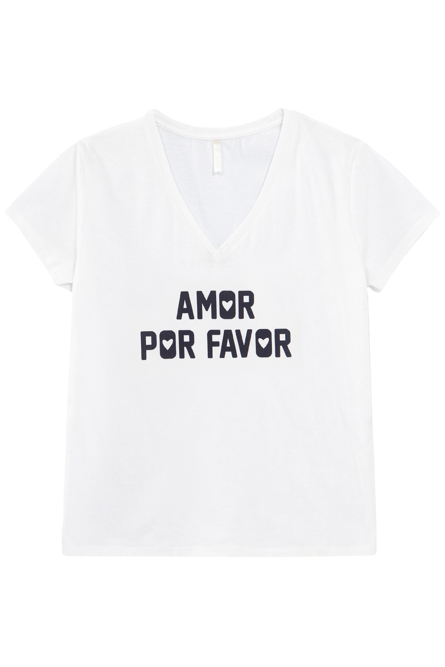 WHITE V-NECK T-SHIRT WITH MESSAGE 3