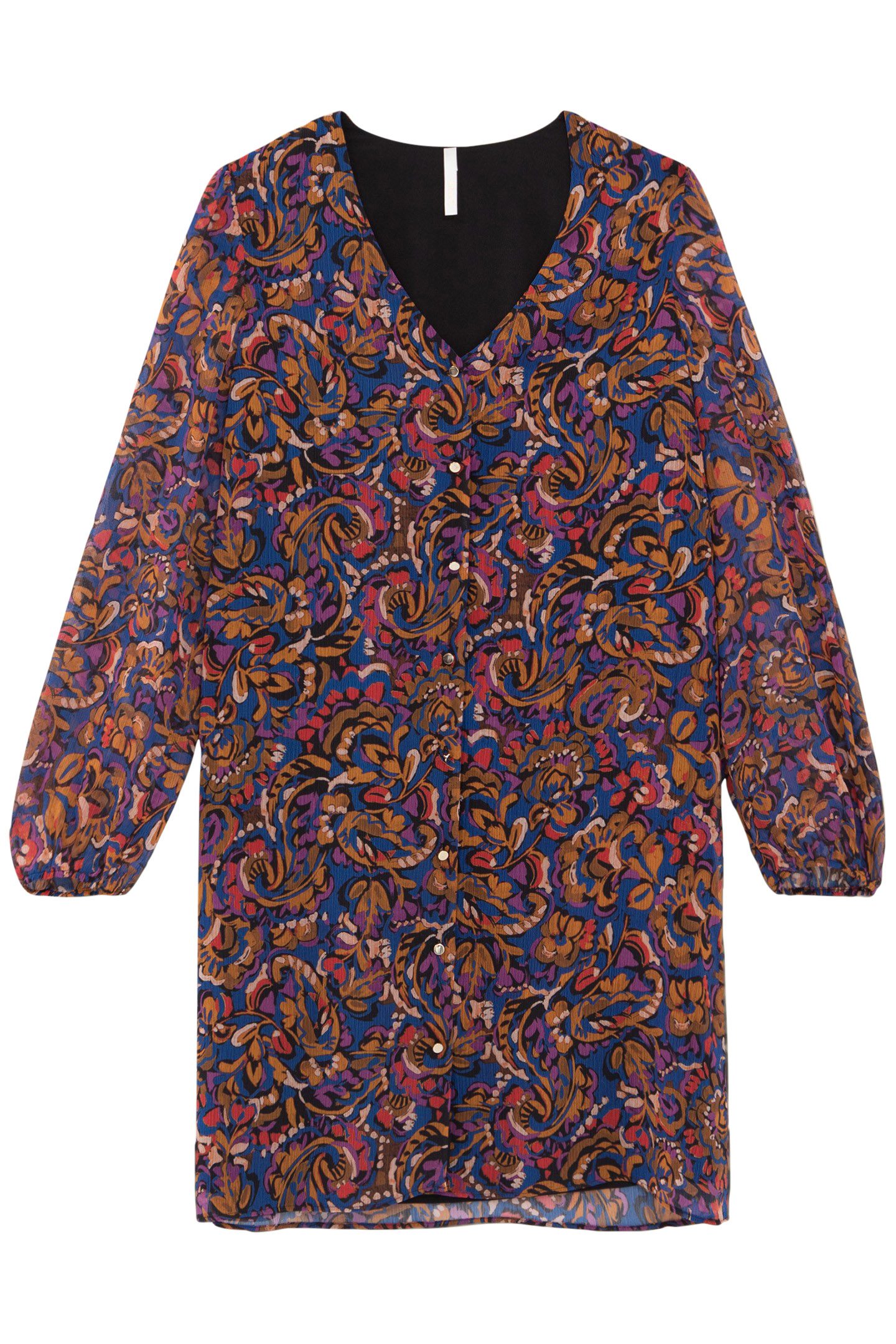 CAMEL DRESS WITH MULTICOLOUR PAISLEY PRINT 4