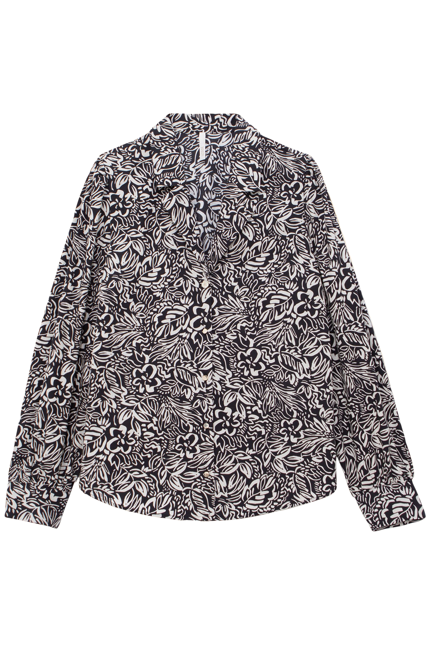 BLACK SHIRT WITH GRAPHIC FLORAL PRINT 4