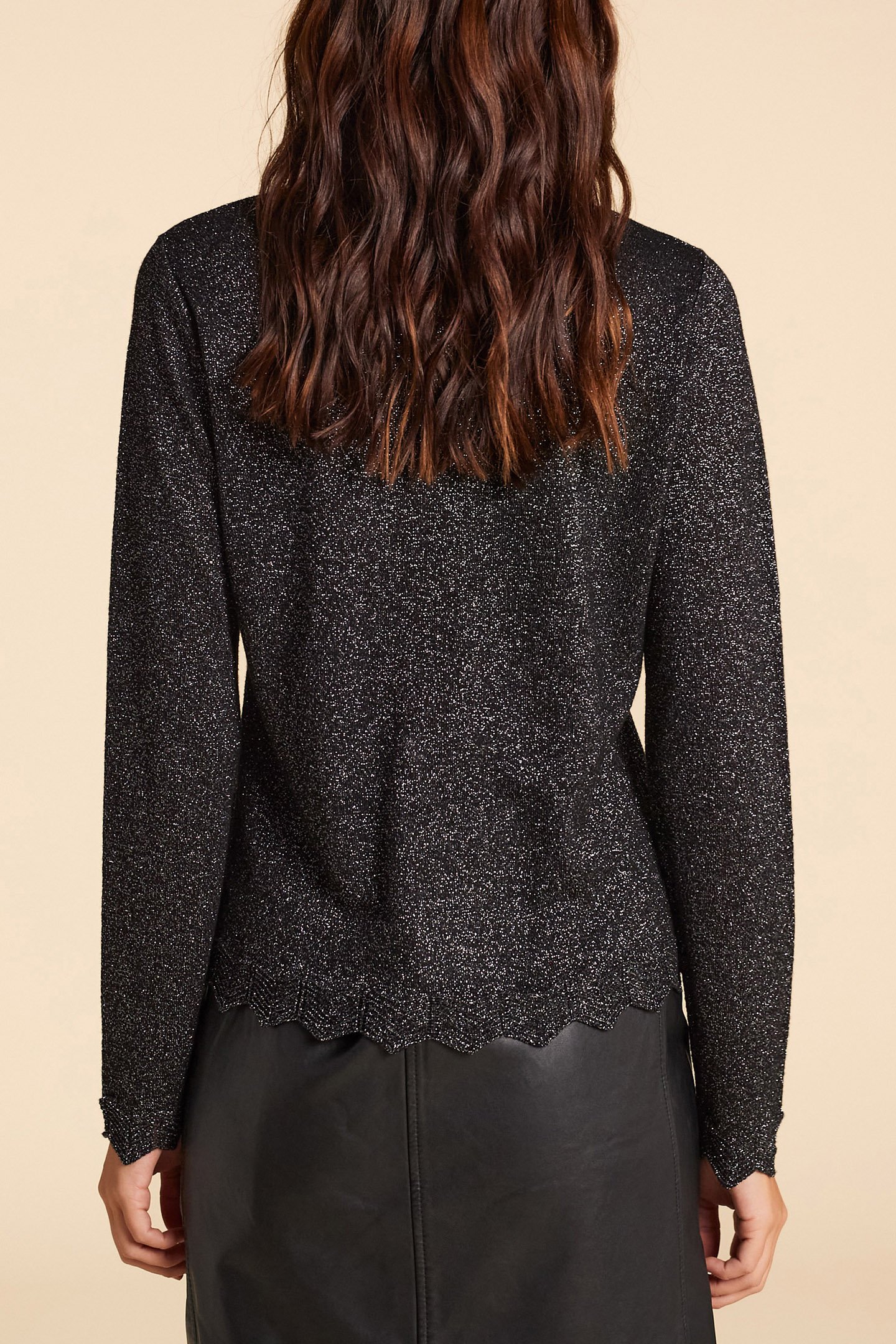 BLACK SEQUINED KNIT SWEATER 2
