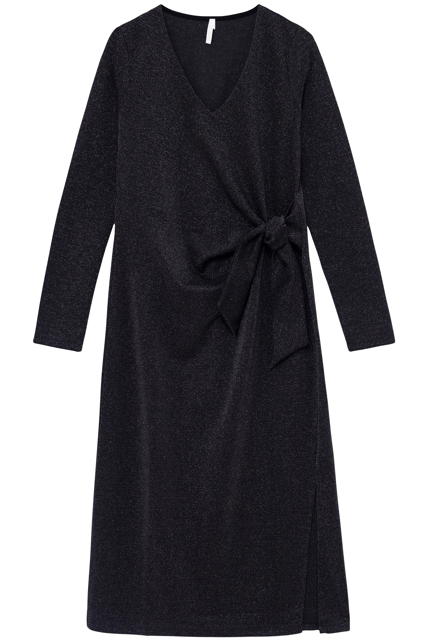 BLACK SEQUIN MESH MAXI DRESS WITH SIDE TIE 3