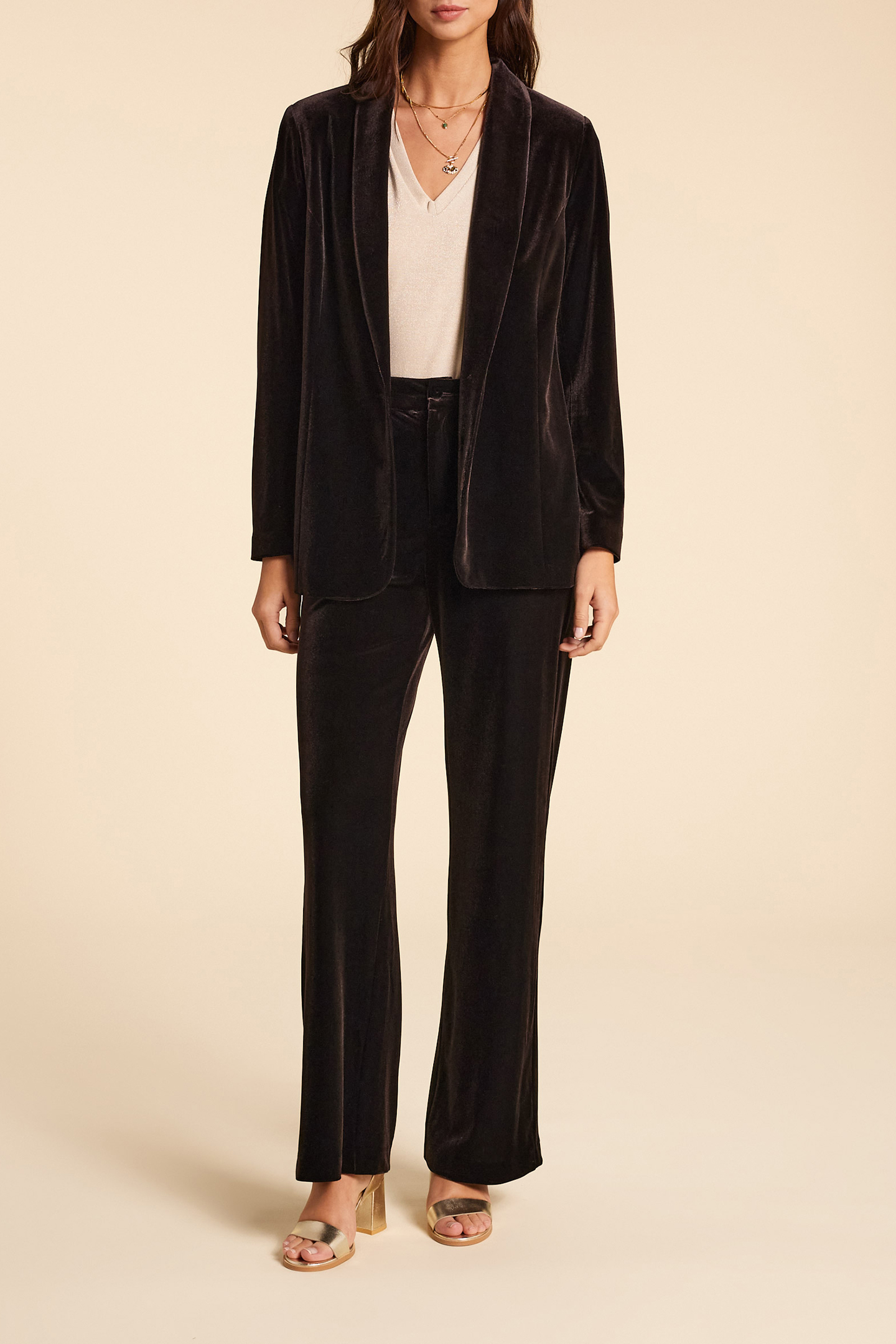 BROWN VELOUR SUIT PANTS 5