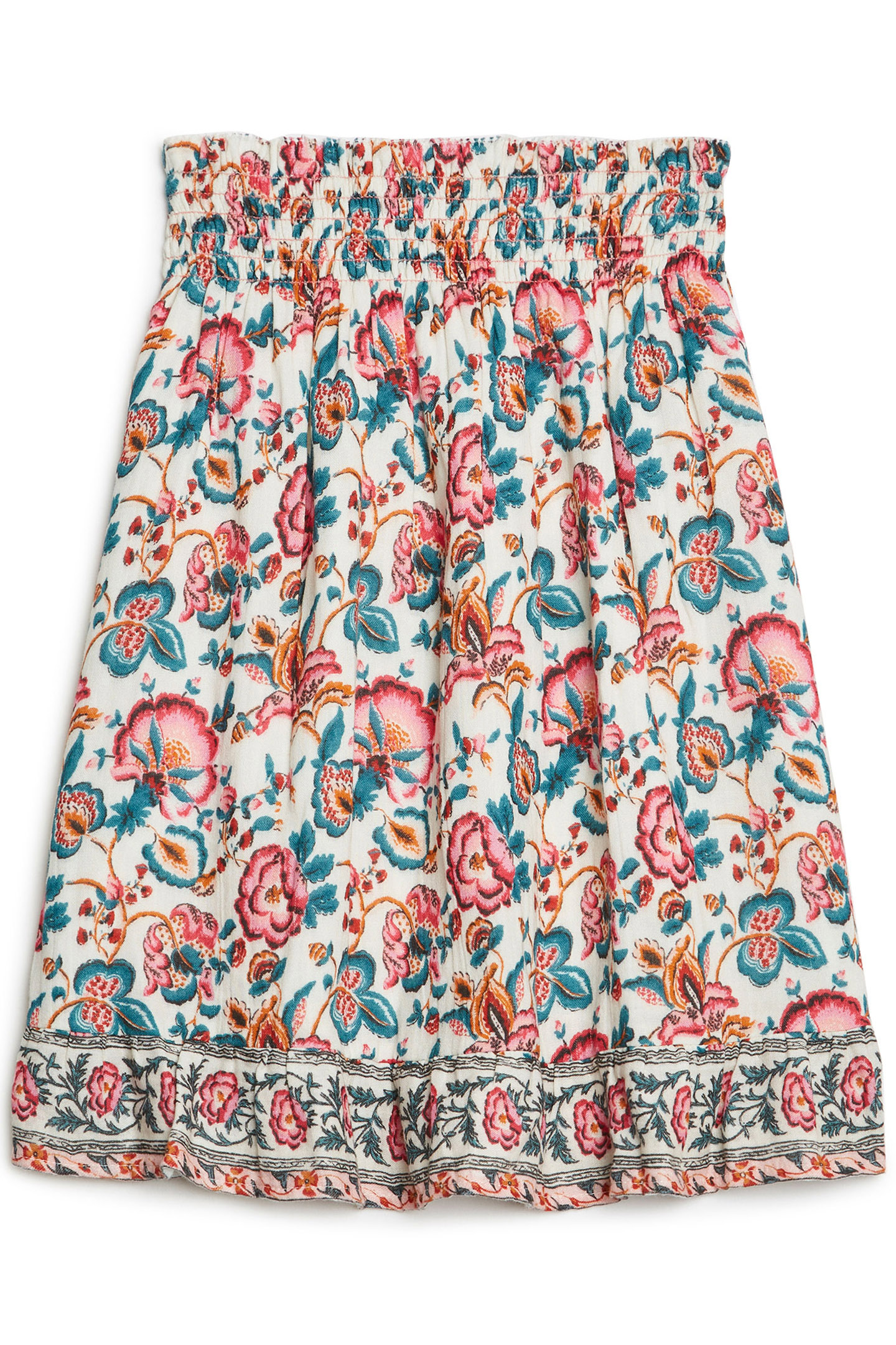 SKIRT ANNETA CREAM INDIAN FLOWERS 1