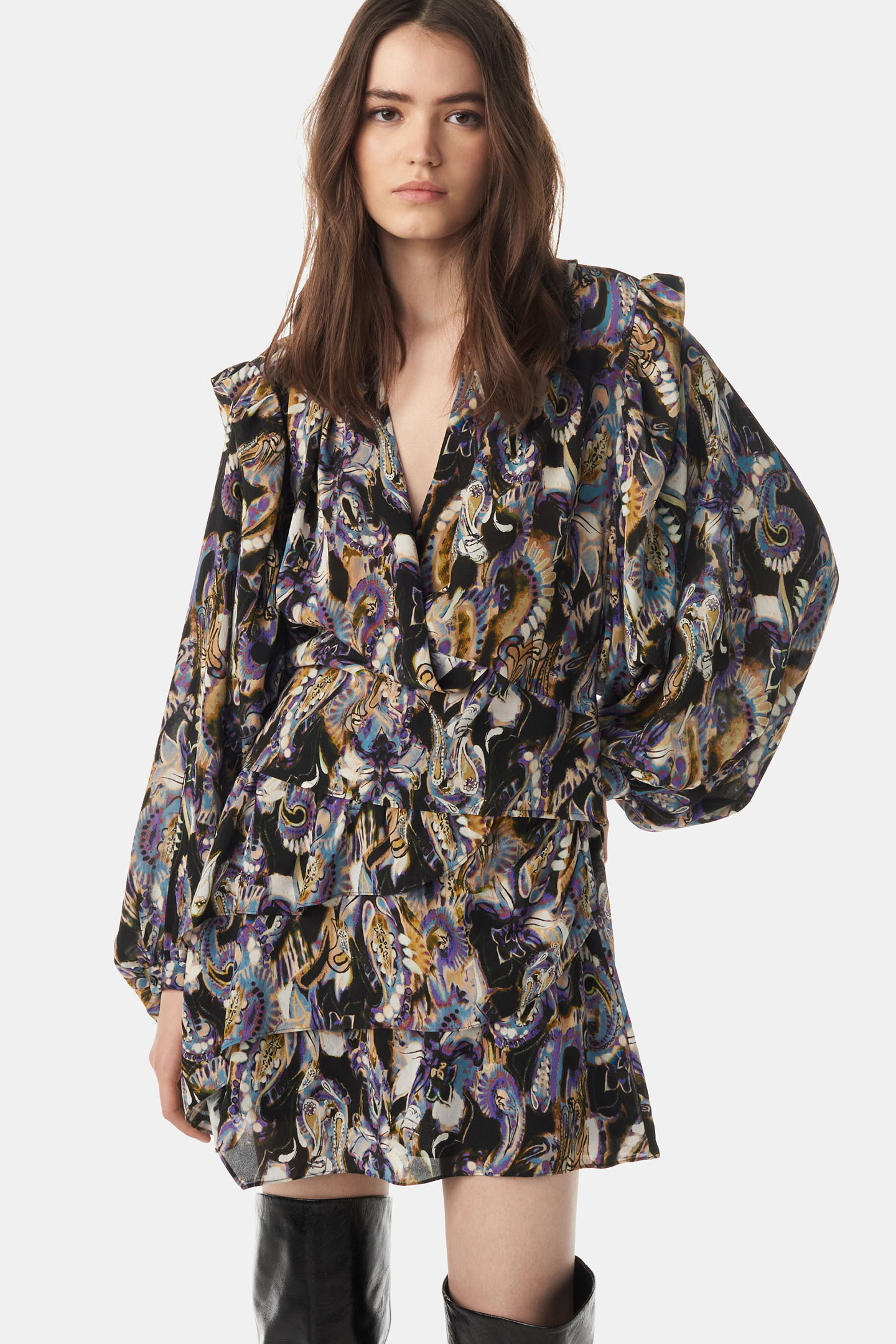 DENA TOP BLACK/PURPLE 1