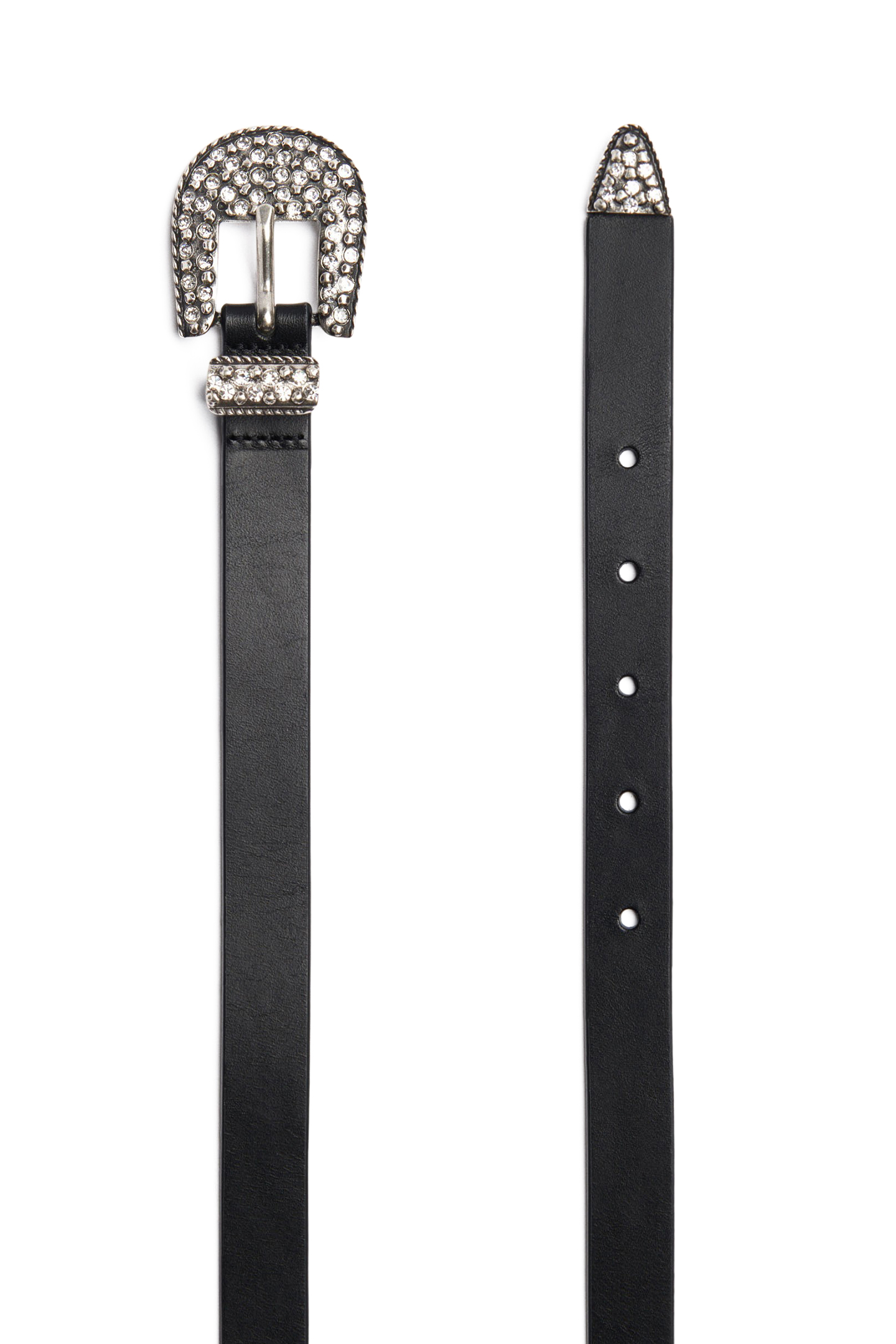 BRASS THIN BELT BLACK 3