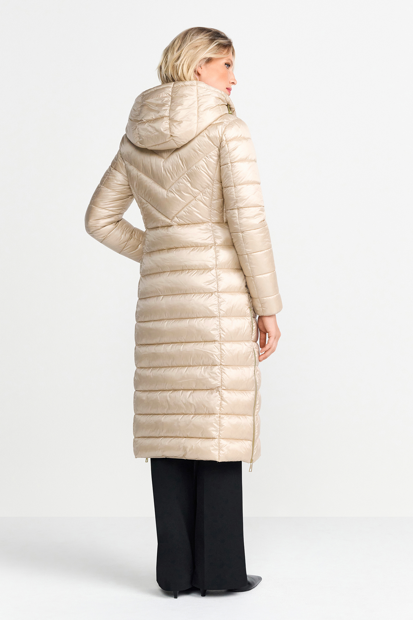 EXTRA LONG PUFFER COAT CAFFEE LATTE 3