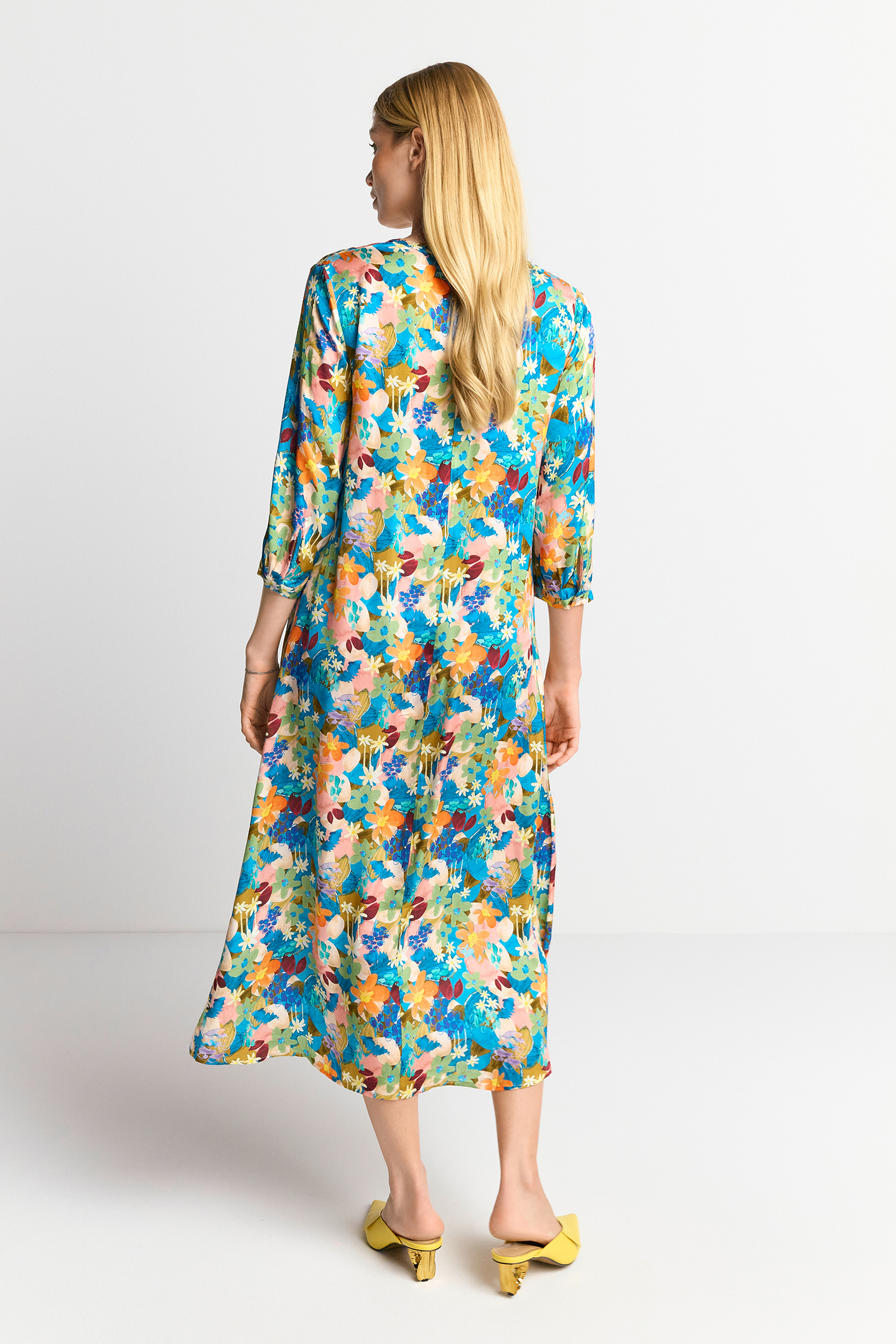 PRINTED V-NECK DRESS WITH FLOWER PRINT RECYCLED ORIGINAL 3