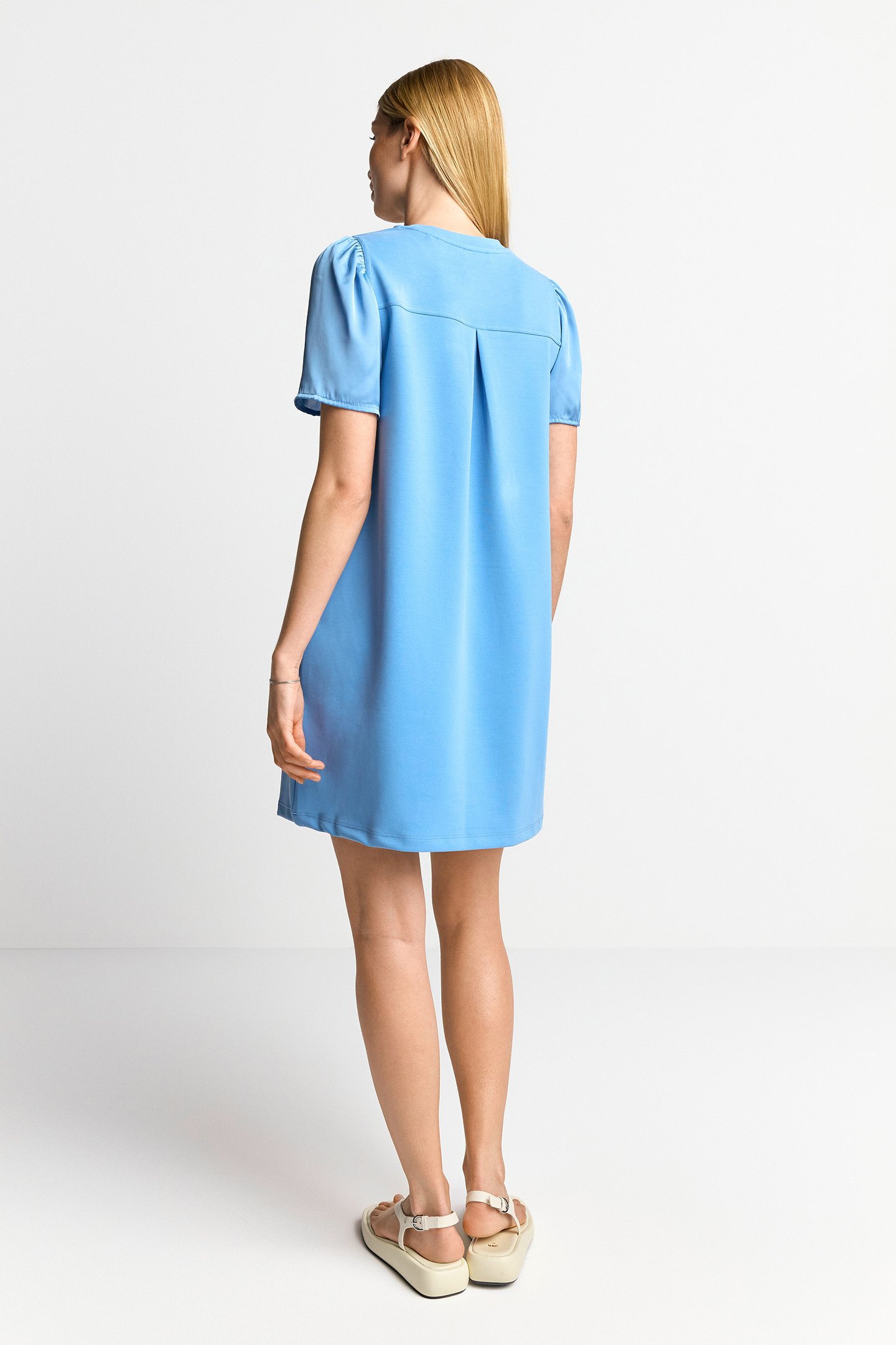 SCUBA DRESS SATIN MAT MIX CRUISE BLUE 3