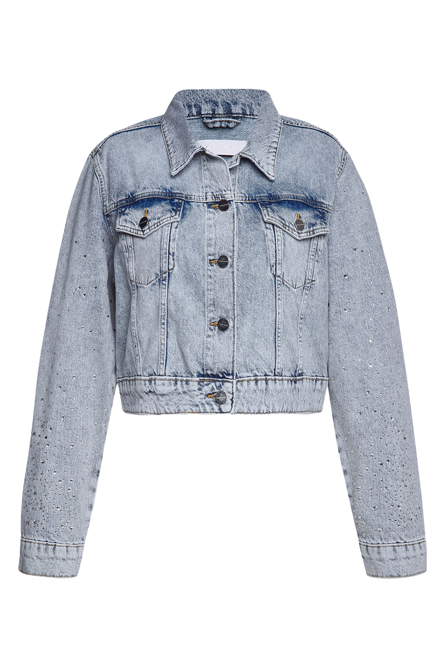 RHINESTONE DENIM JACKET ORGANIC DENIM BLUE 4