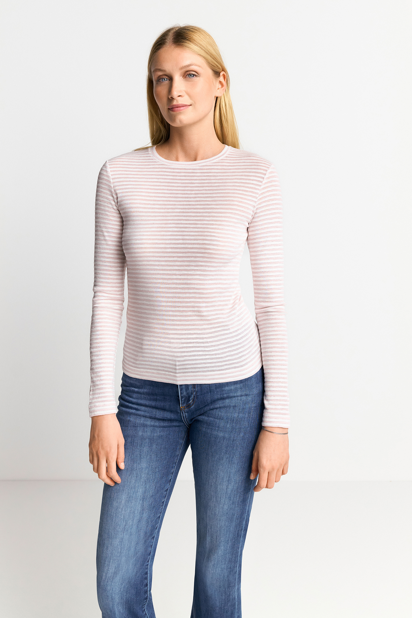 ORGANIC SPARKLE LONGSLEEVE STRIPED ROSE SHADOW 1