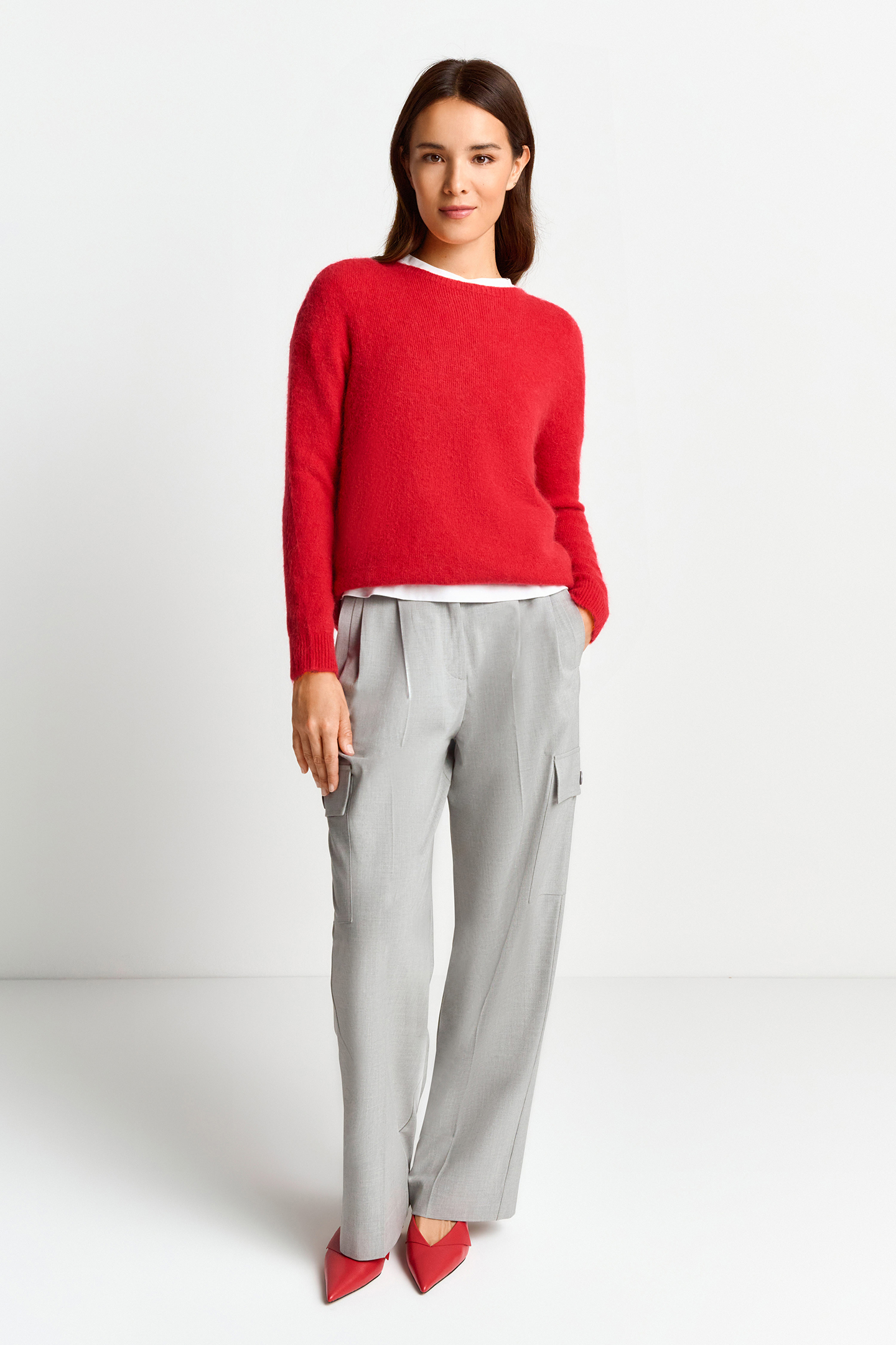 COZY CREW NECK RECYCLED POPPY RED 1