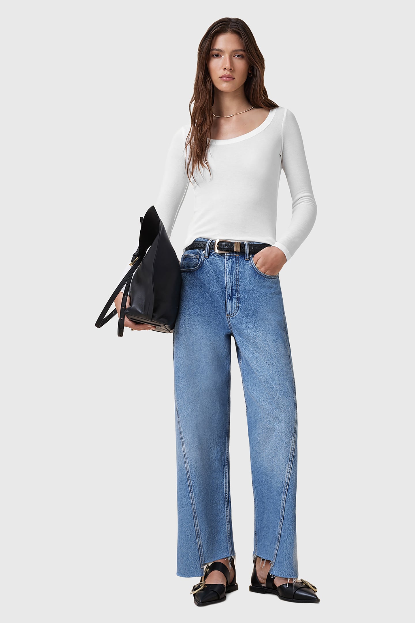 RINA LS SCOOP NECK OPTIC WHITE 5
