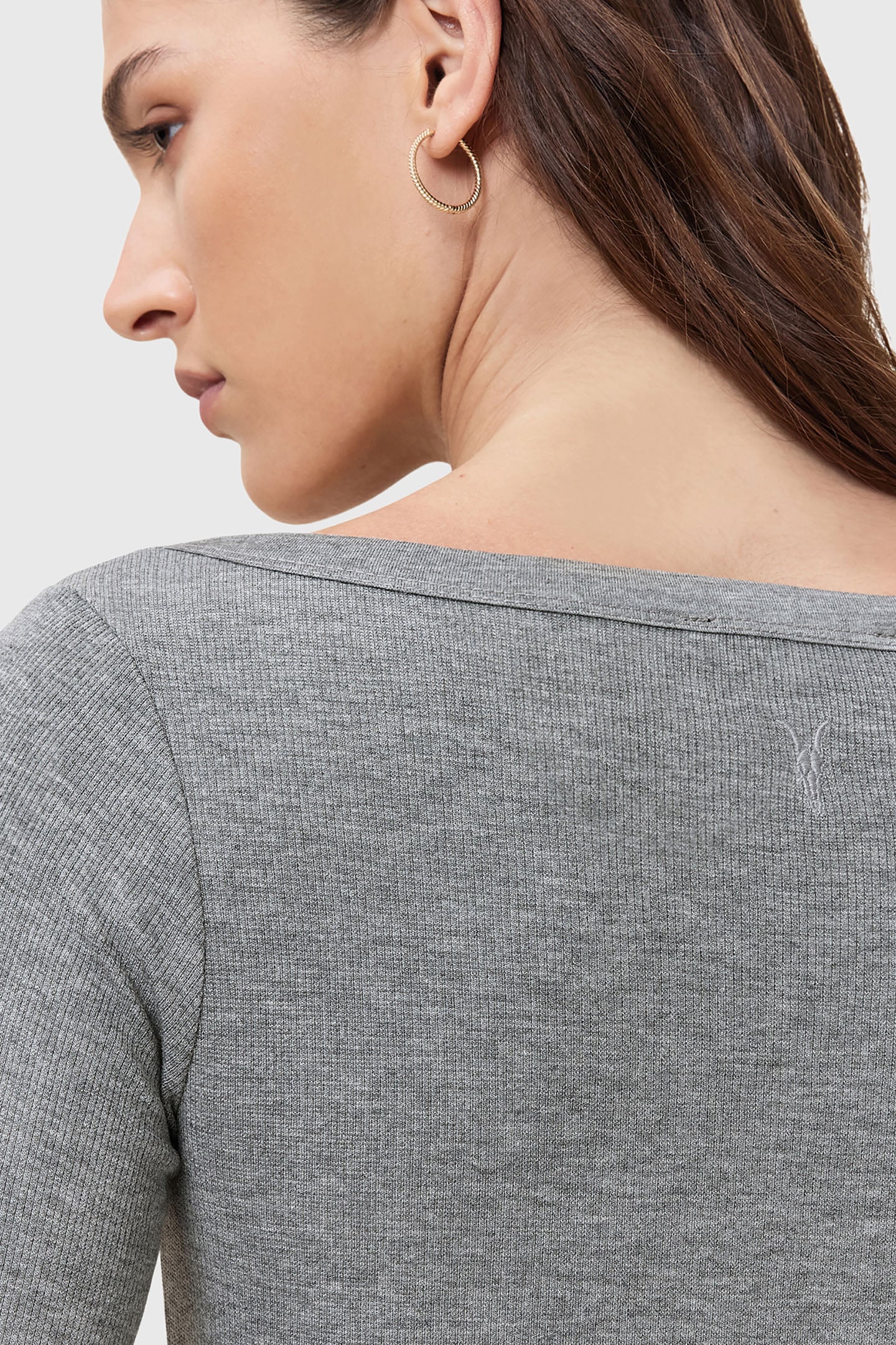 RINA LS SCOOP NECK CHARCOAL MARL 8