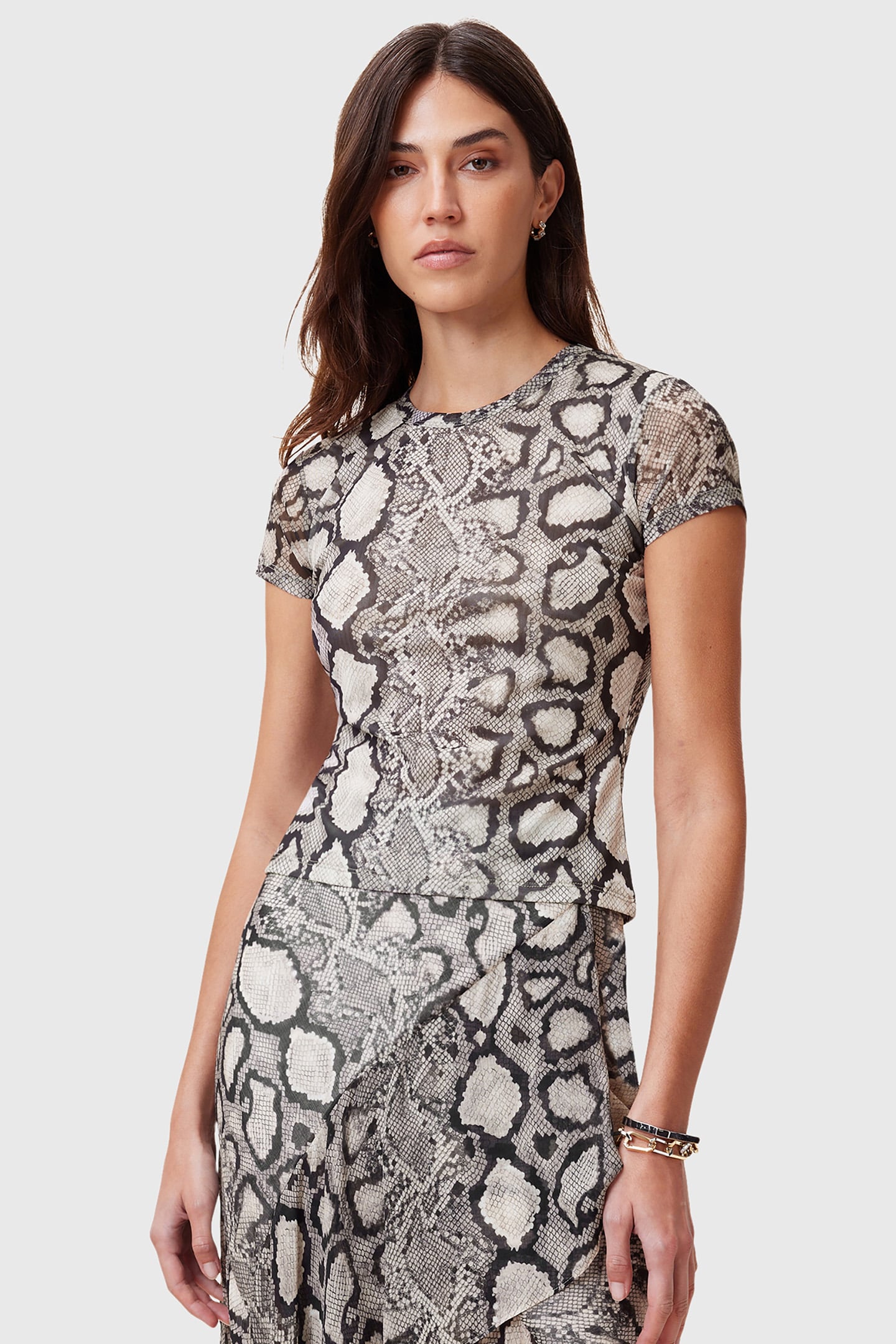 ELLIE MESH TEE FLOW ECRU WHITE 1