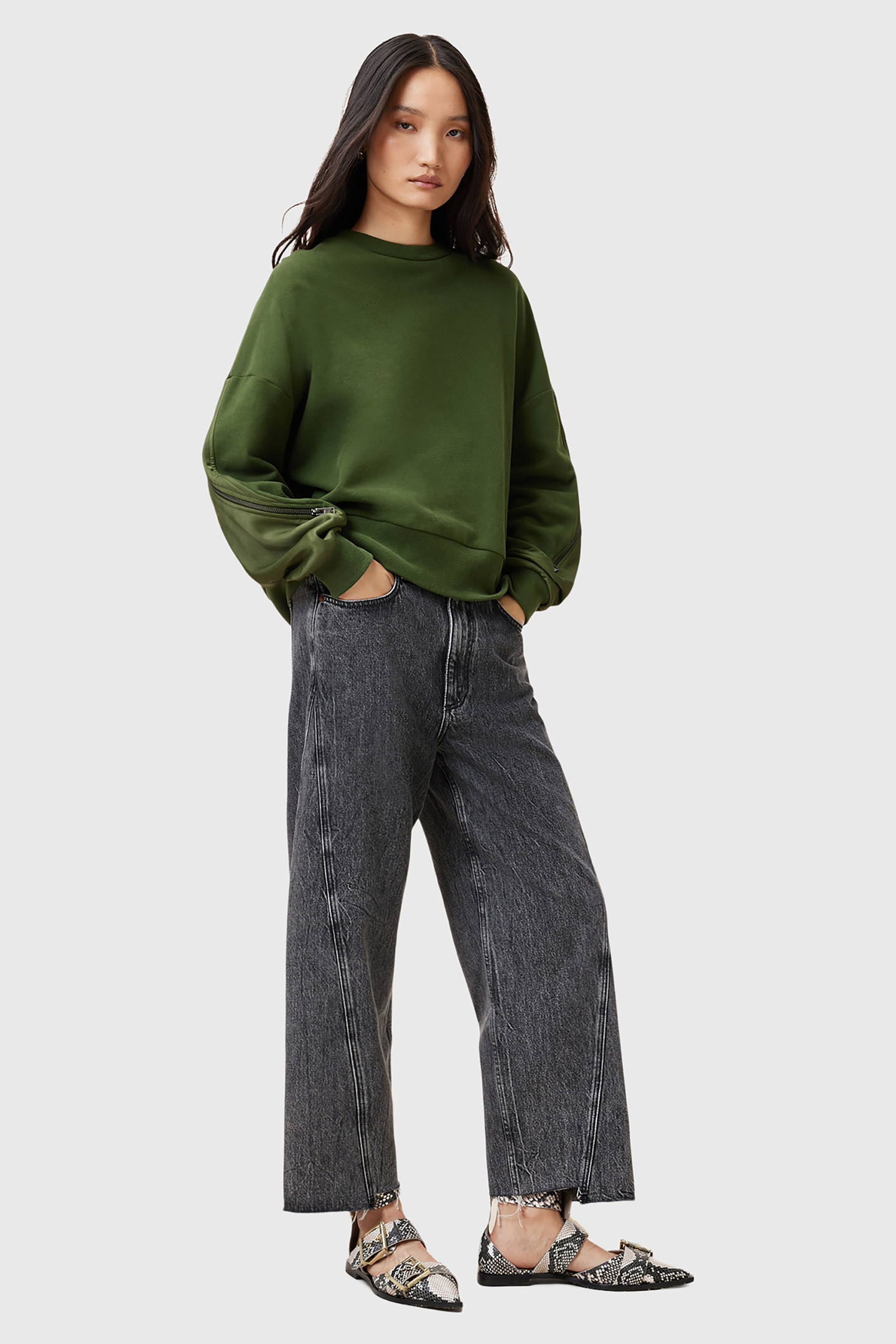 PEGGY ZIP SWEATSHIRT RIFLE GREEN 3