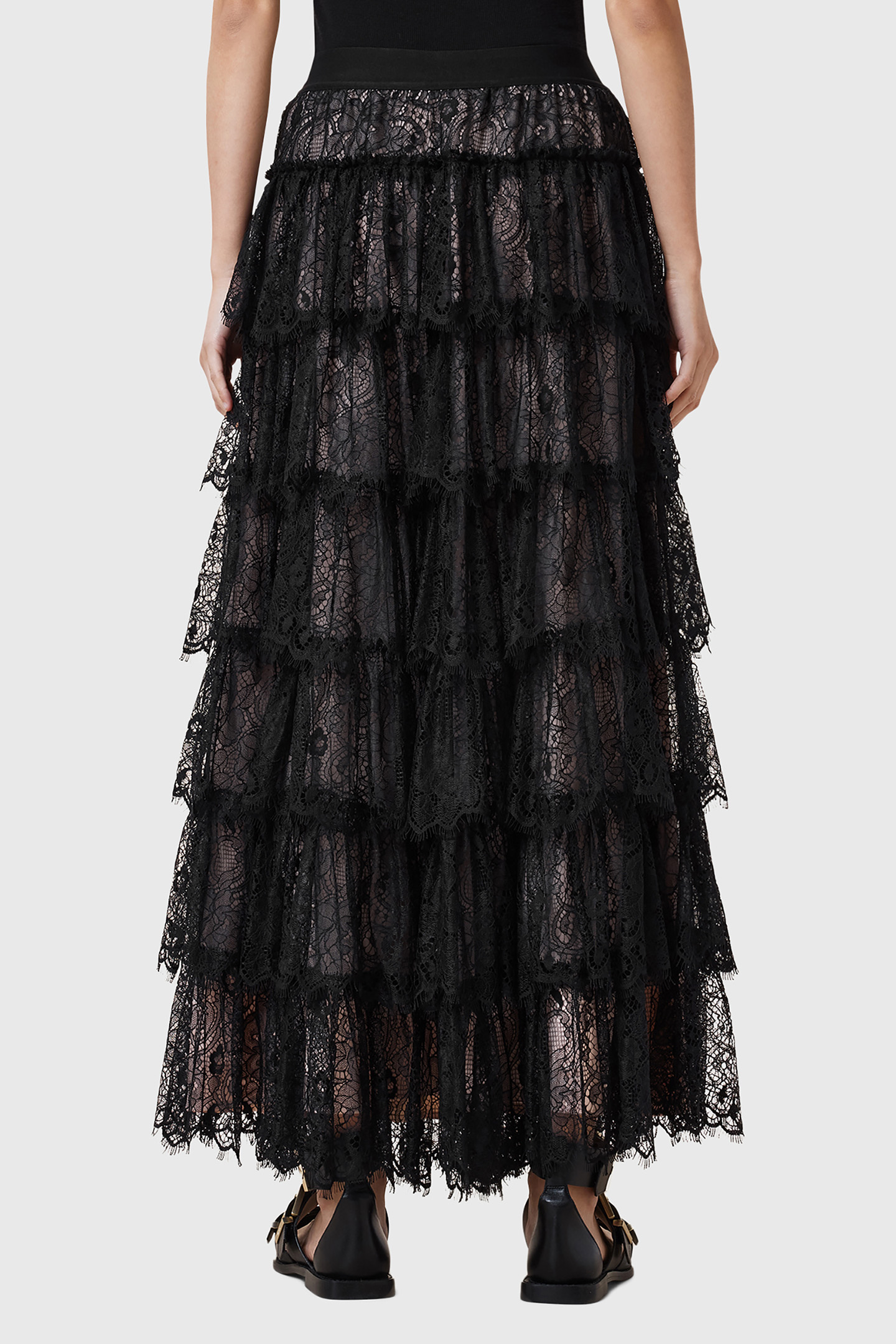 RORY LACE MAXI SKIRT BLACK 2