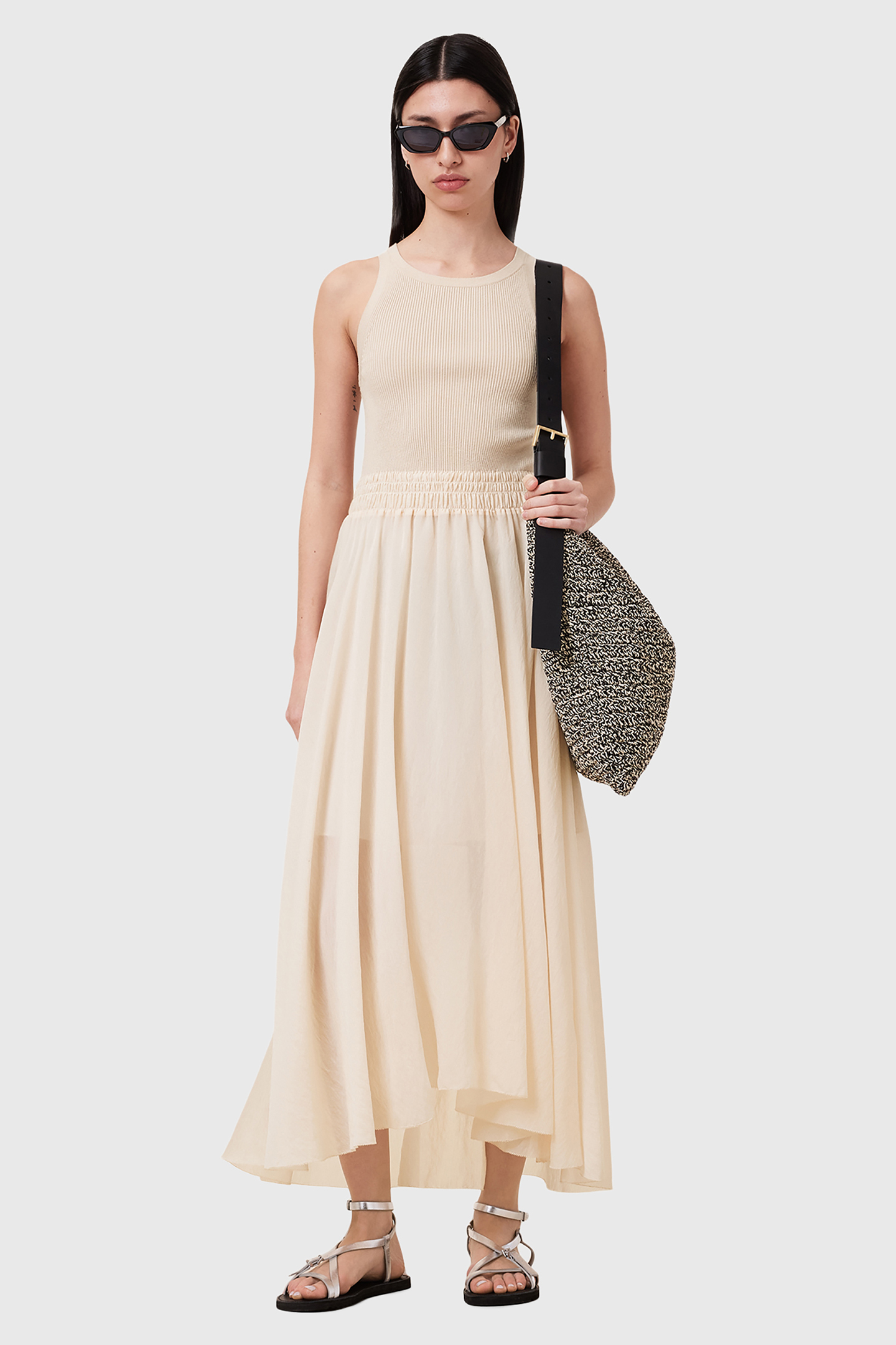 ZENIA DRESS ALMOND WHITE 4