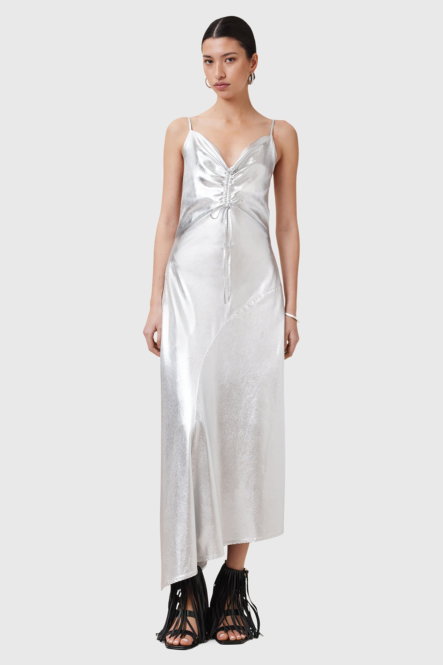 ALEXIA DRESS METALLIC SILVER by AllSaints