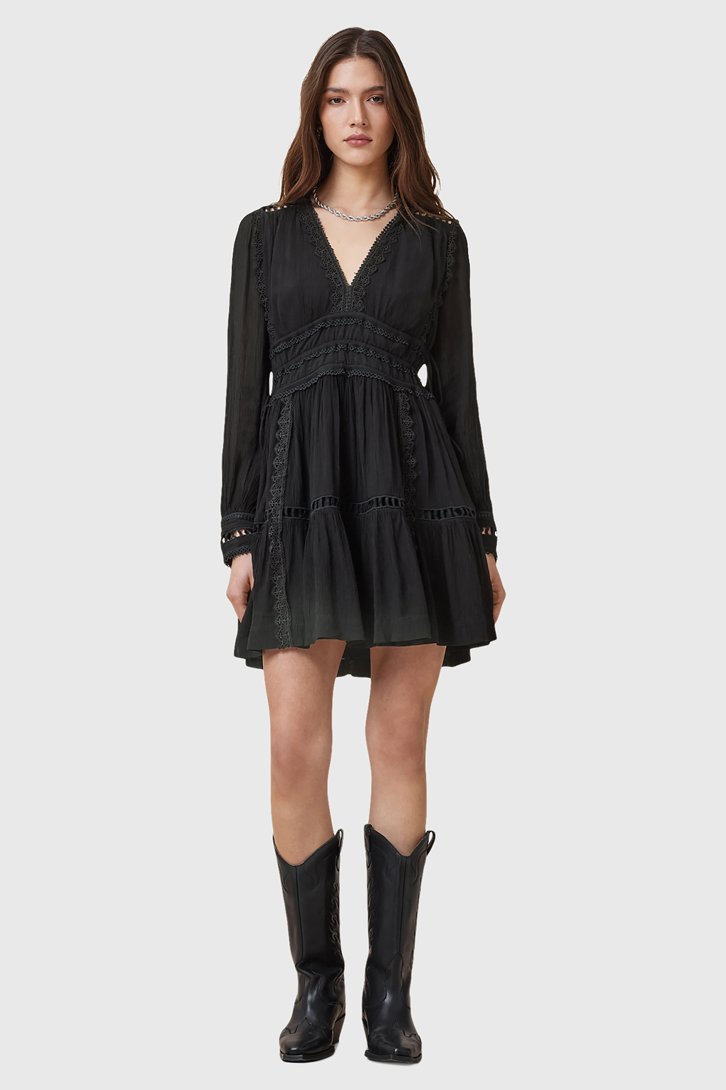 XANTHE LS MINI DRESS BLACK 1