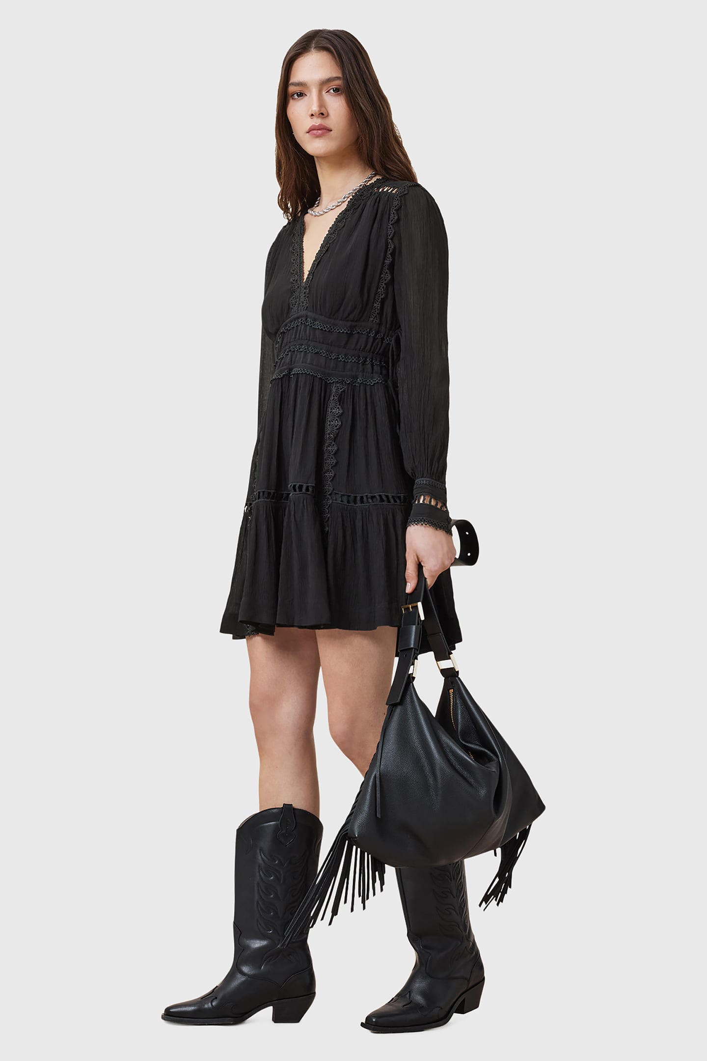 XANTHE LS MINI DRESS BLACK 3